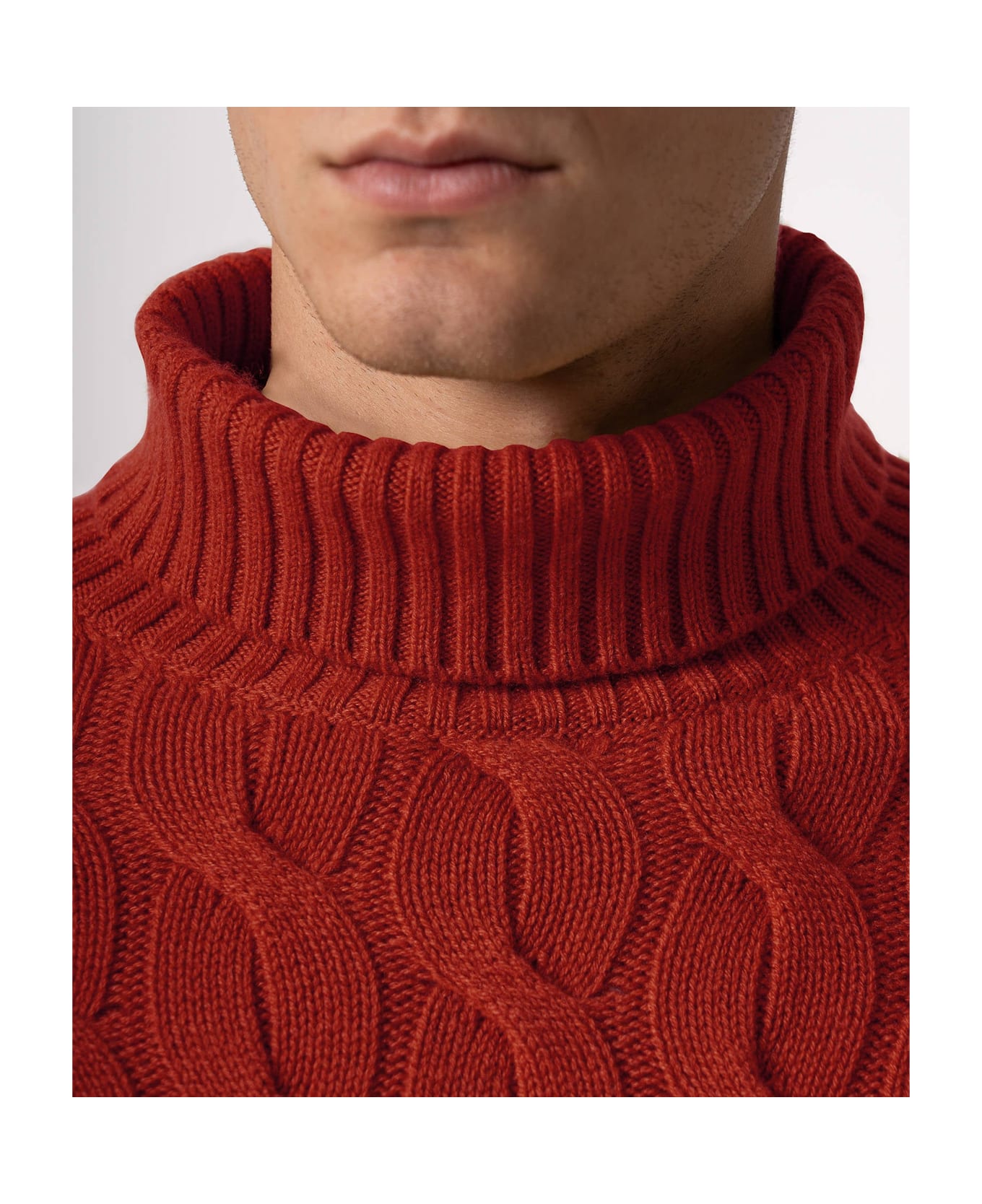 Larusmiani Turtleneck Sweater Col Du Pillon Sweater - FireBrick