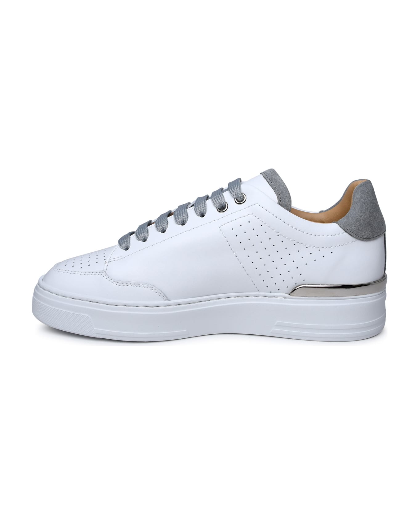 Philipp Plein White Leather Sneakers - White