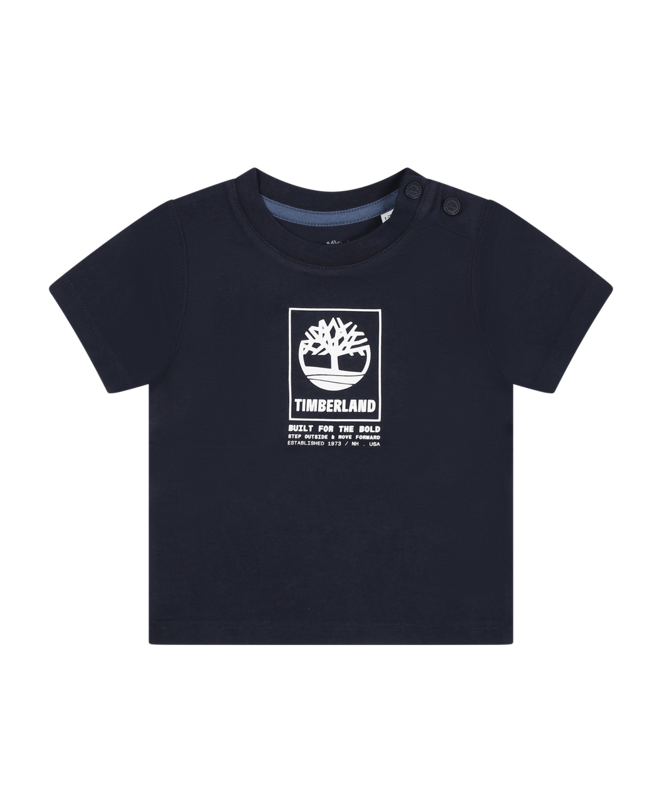 Timberland Blue T-shirt For Baby Boy With Logo - Blue