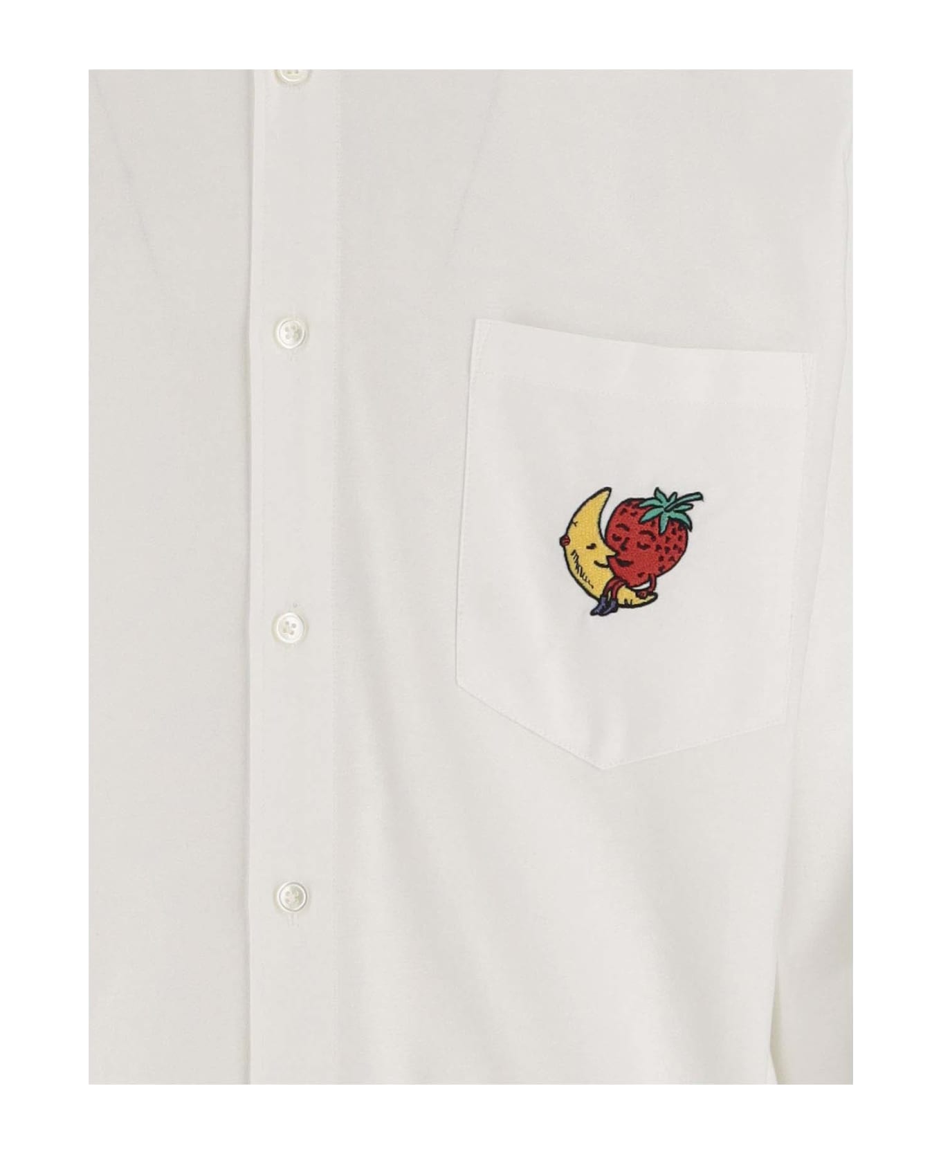 Sky High Farm Cotton Poplin Shirt With Logo - White シャツ