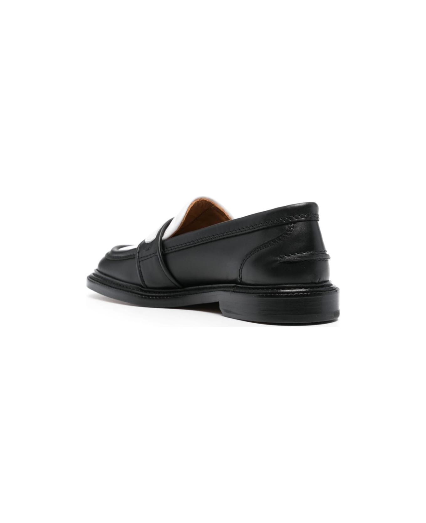 Maison Kitsuné Bicolor Leather Loafers - Black White