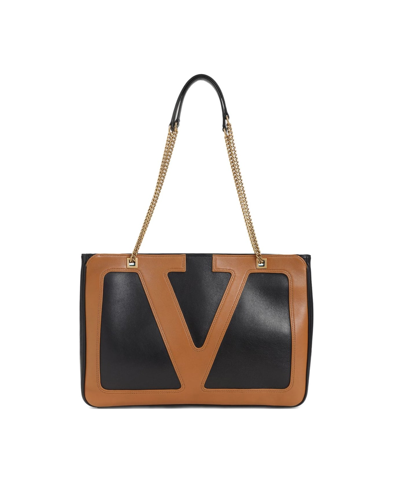 Valentino Garavani Viva Superstar Medium Leather Tote - Black