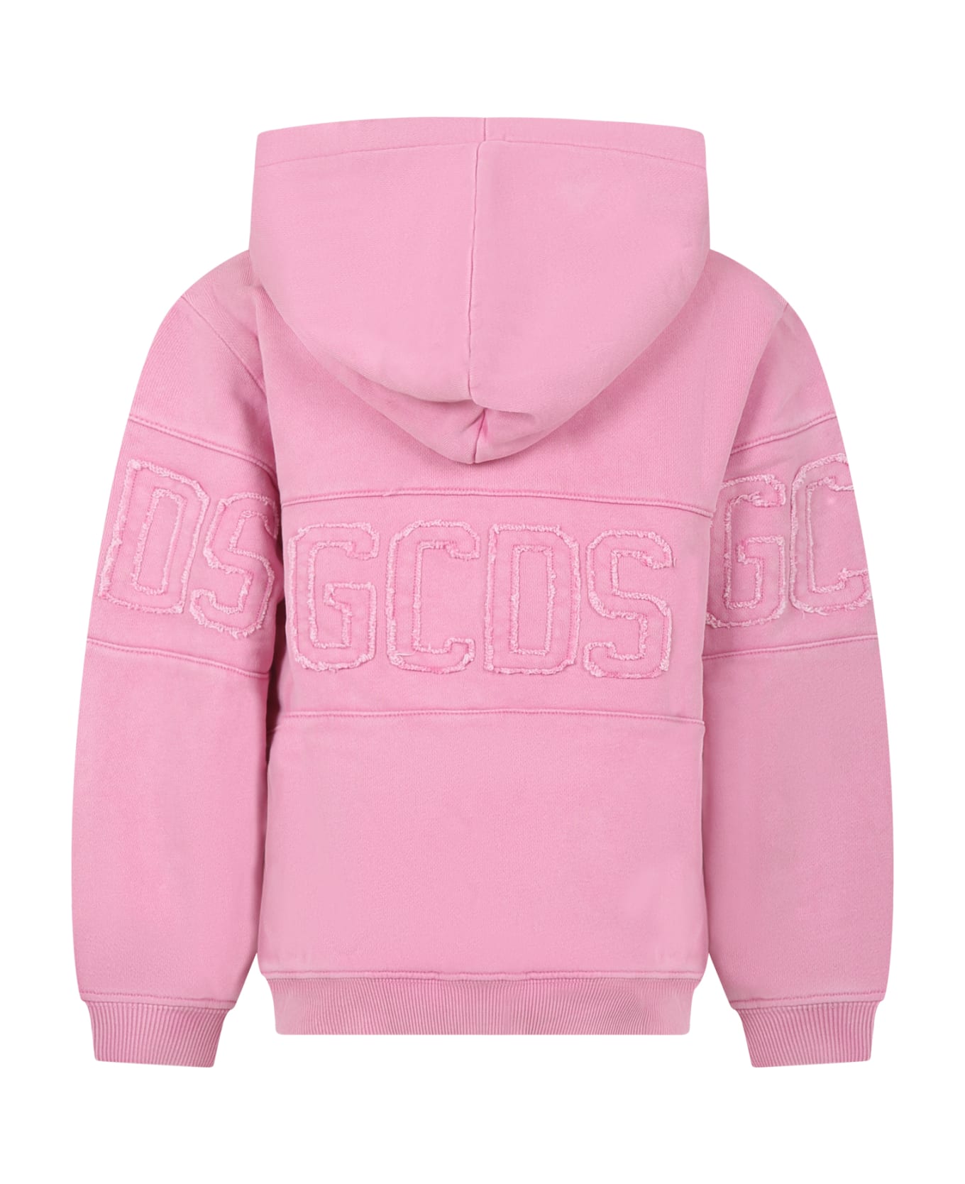 GCDS Mini Pink Sweatshirt For Kids With Logo - Pink