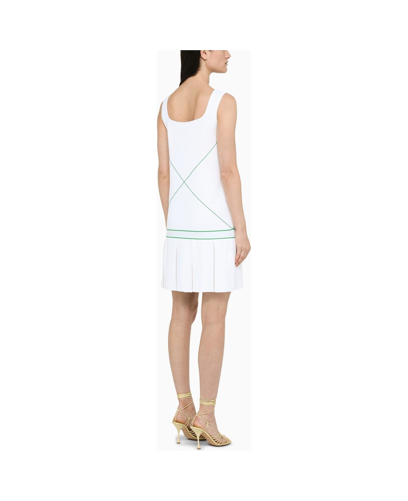 Bottega Veneta White Logo-embroidery Tennis Dress - WHITE