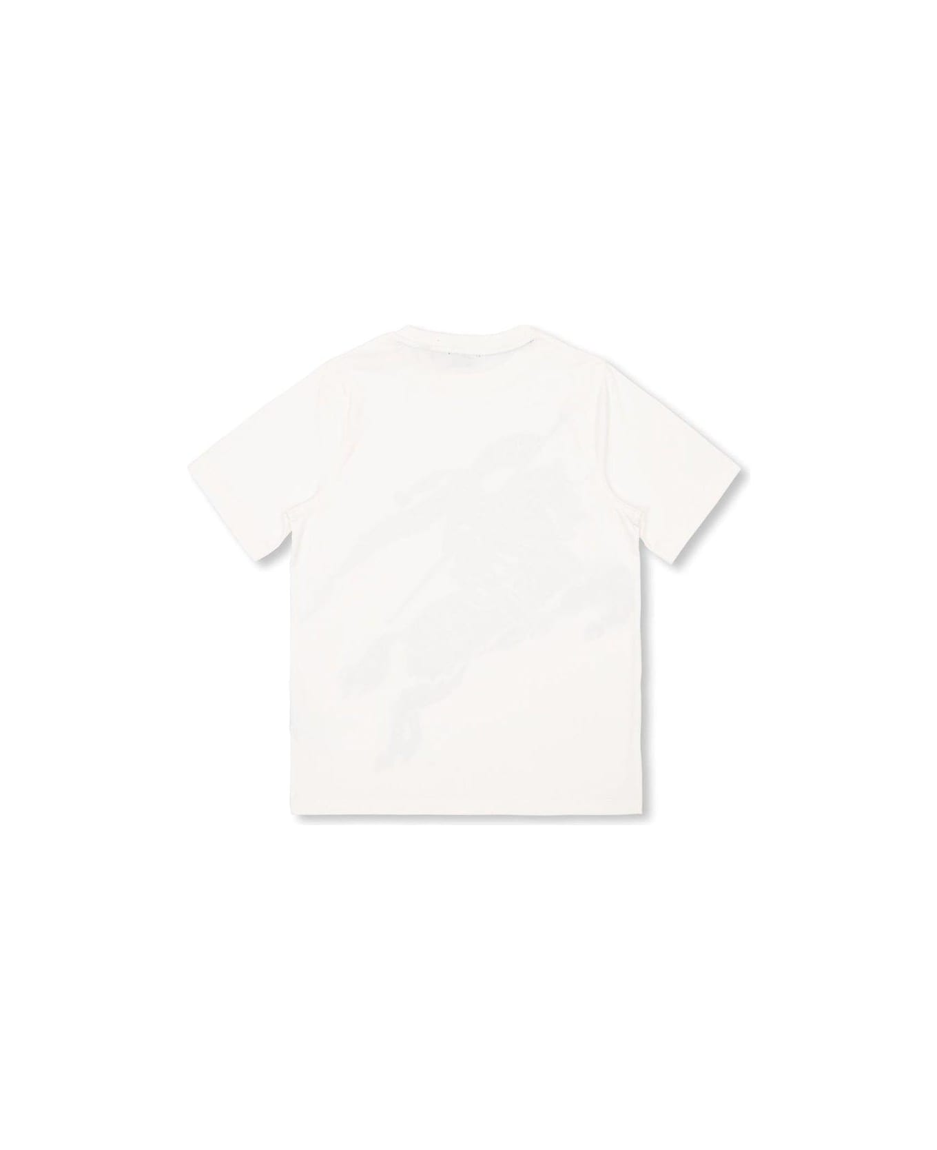 Burberry Ekd-prined Short Sleeved Crewneck T-shirt - White