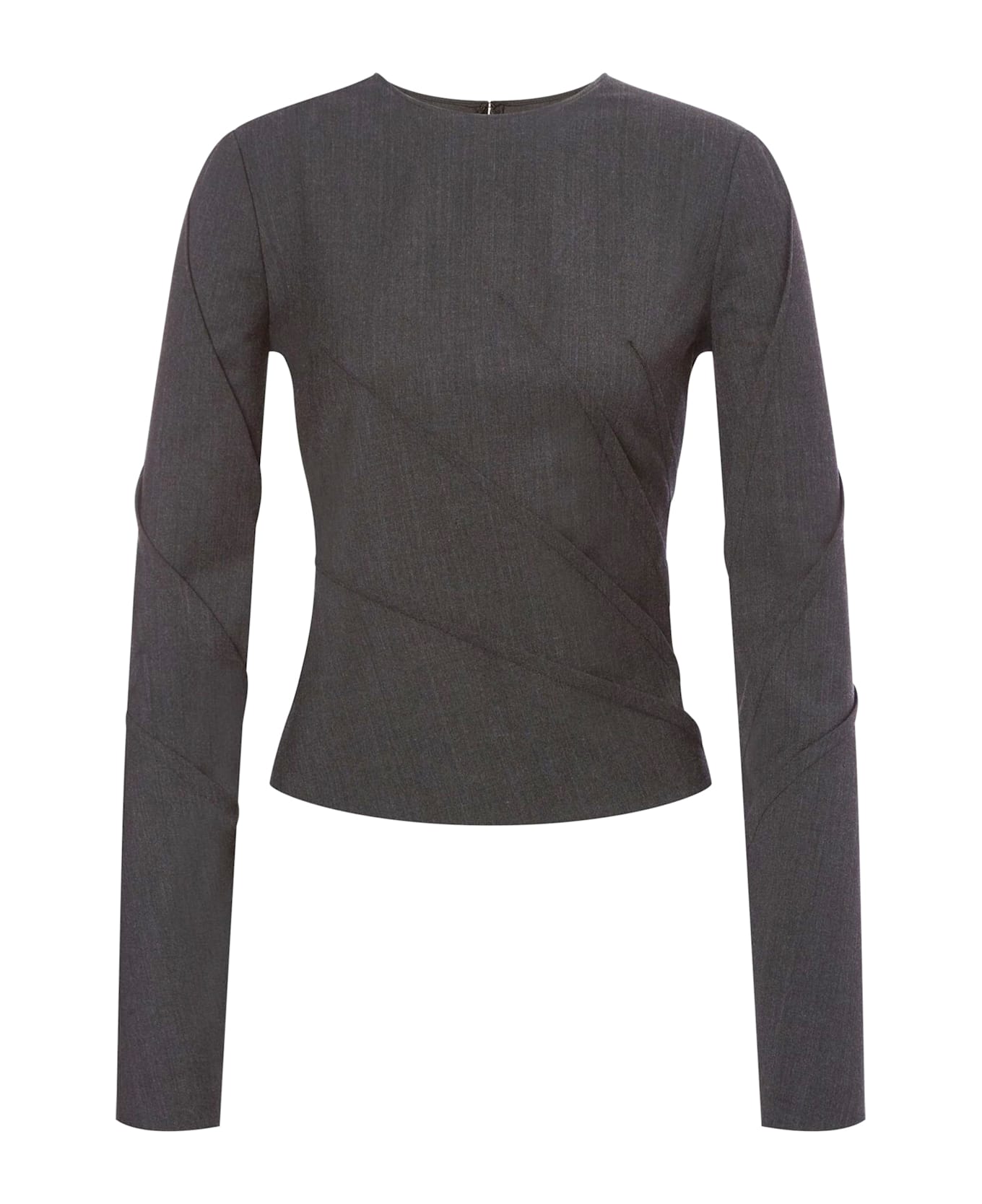 Alberta Ferretti Top In Lana Vergine Grigio - Grey