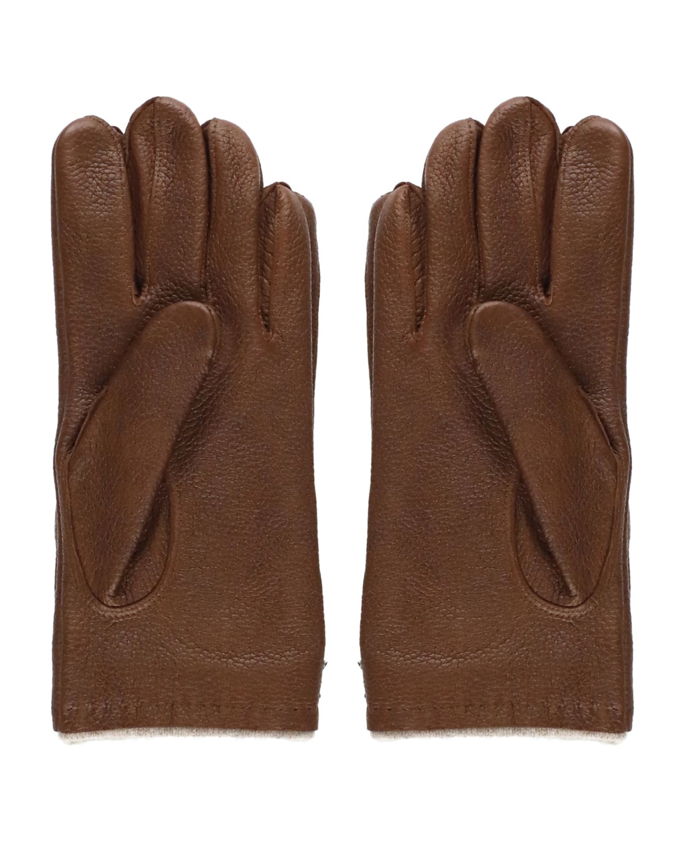 Orciani Drummed Gloves - Brown