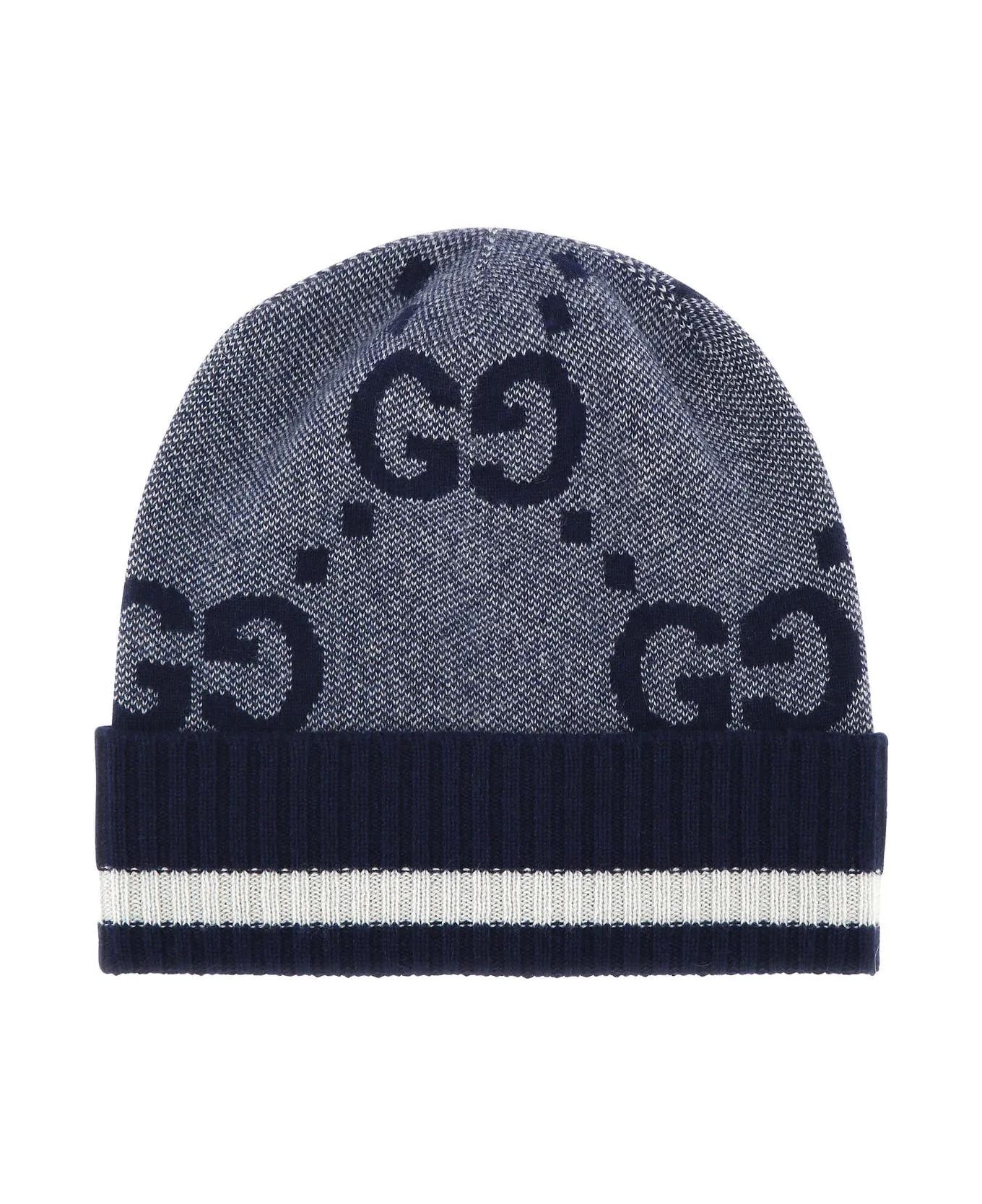 Gucci Embroidered Cashmere Beanie Hat