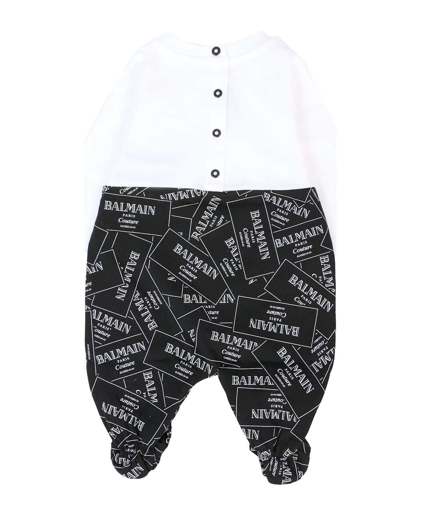 Balmain Black Babygrow Set For Babykids With Logo - Black