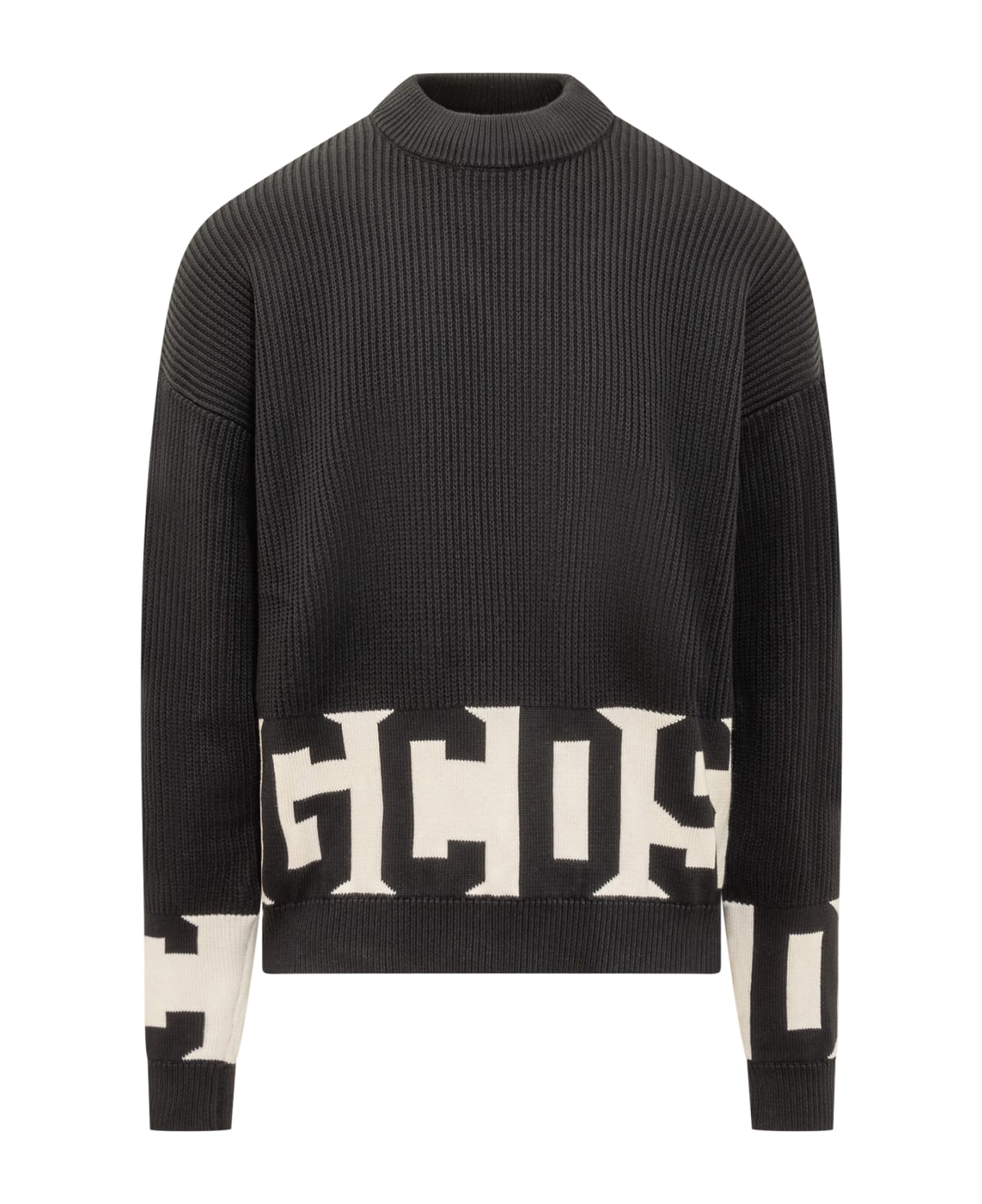 GCDS Sweater With Logo - Nero