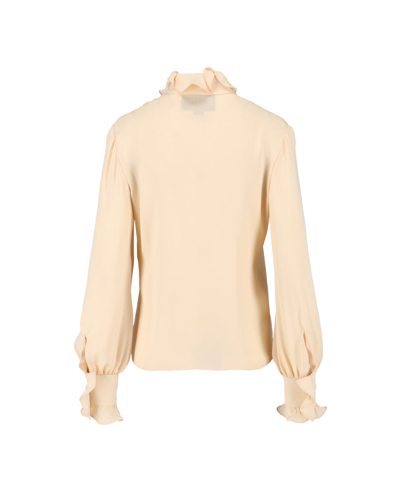 Valentino Silk Shirt With Ruffles - Beige