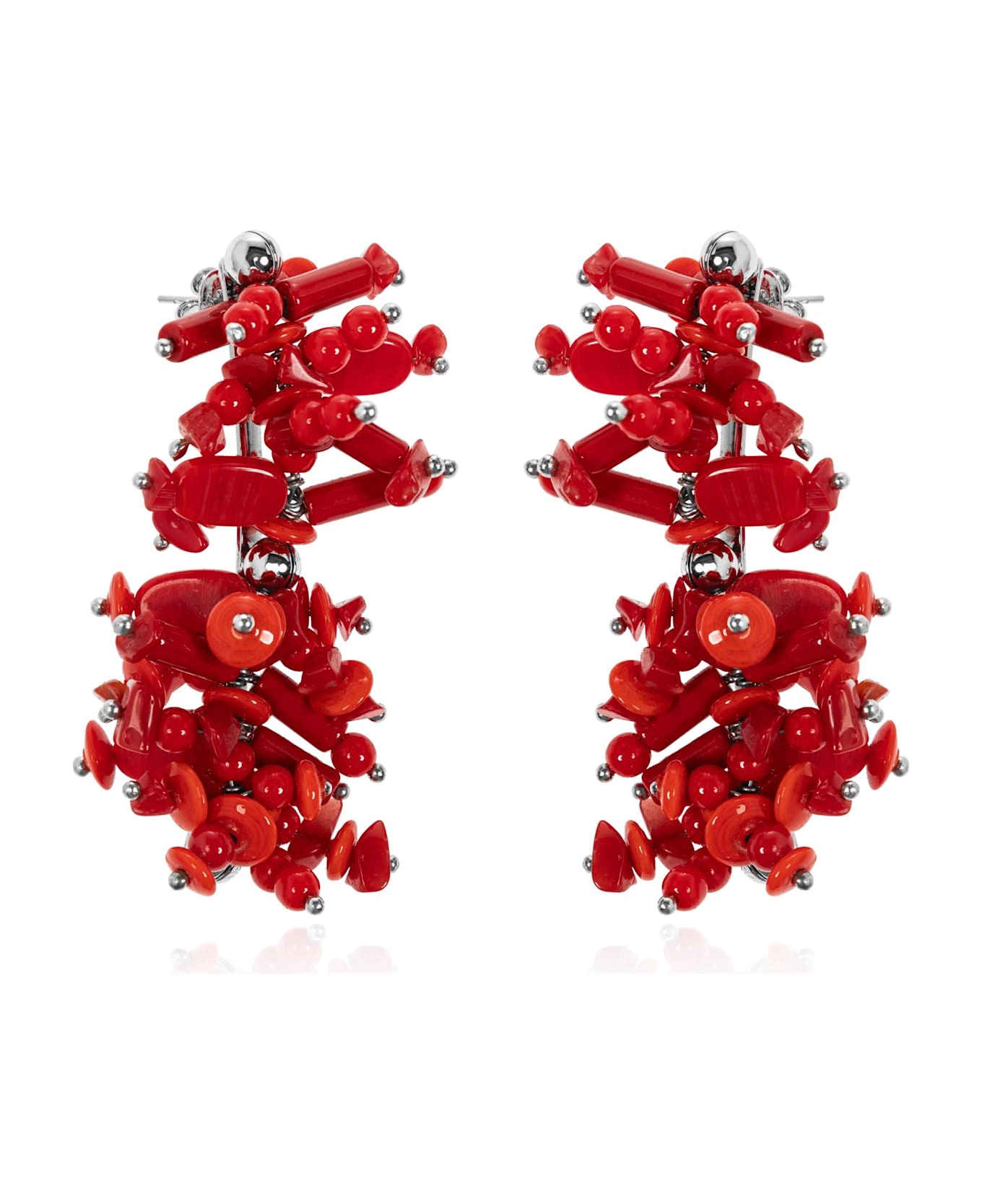 Dries Van Noten Earrings With Appliqué - RED