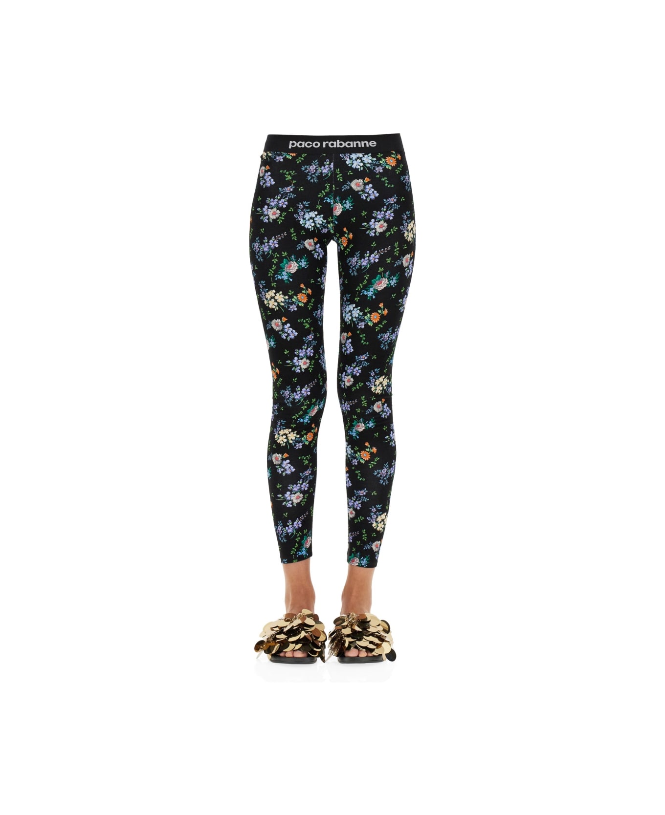 Paco Rabanne Leggings With Logoed Band - MULTICOLOUR
