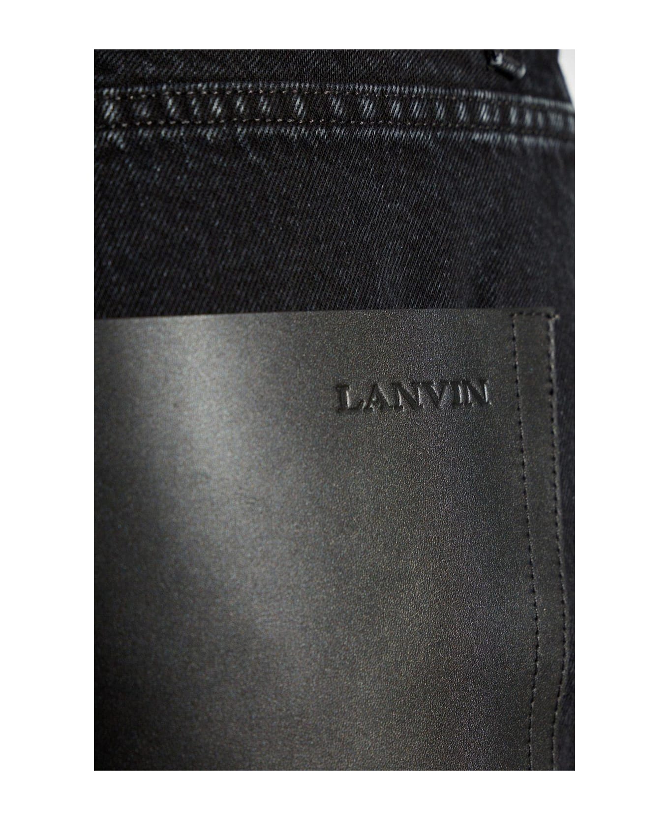 Lanvin Logo Embossed Denim Jeans - noir デニム