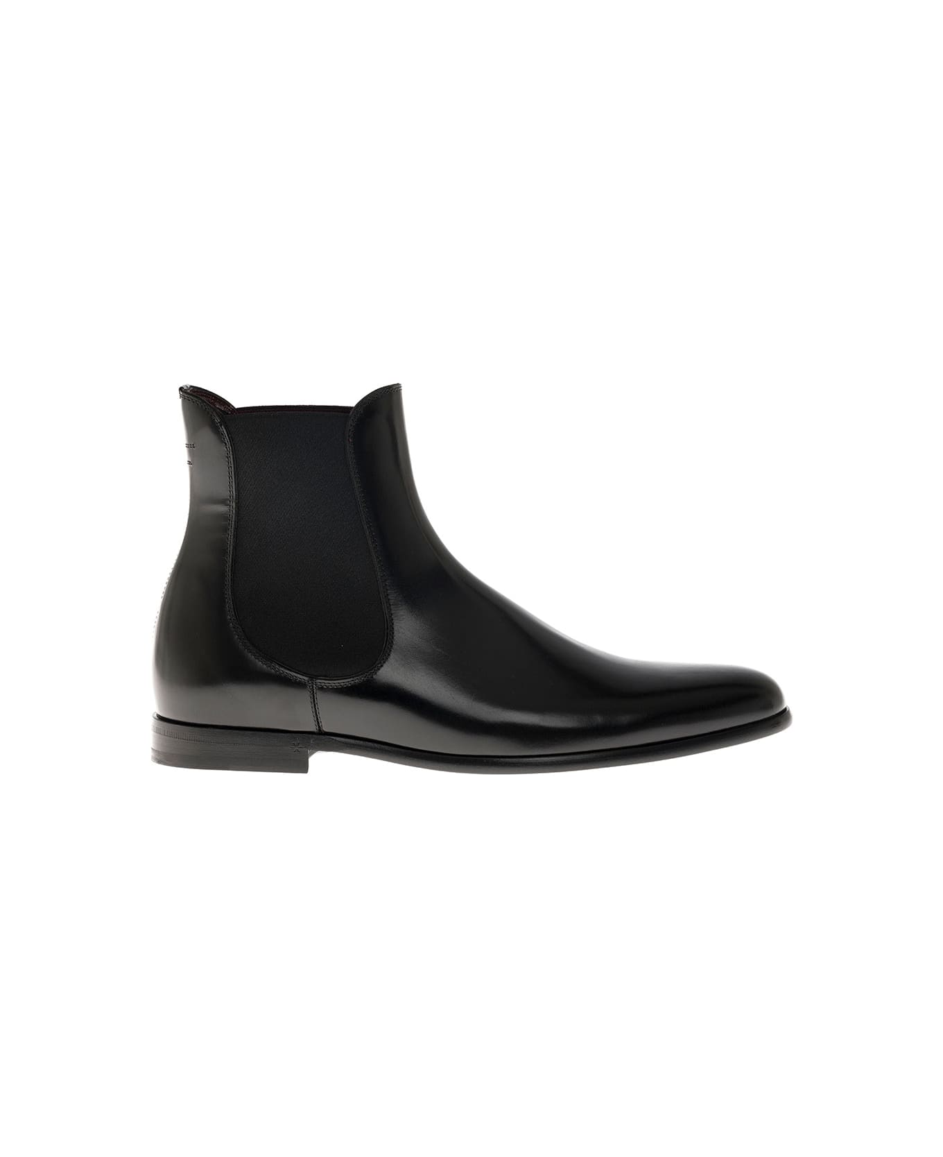 Dolce & Gabbana Brushed Black Leather Ankle Boots - Black