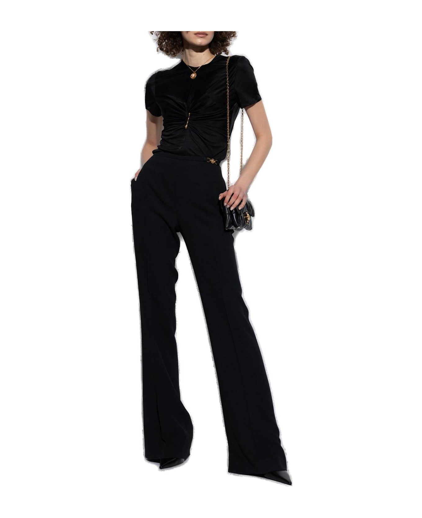 Versace High-waist Wide-leg Trousers - Nero