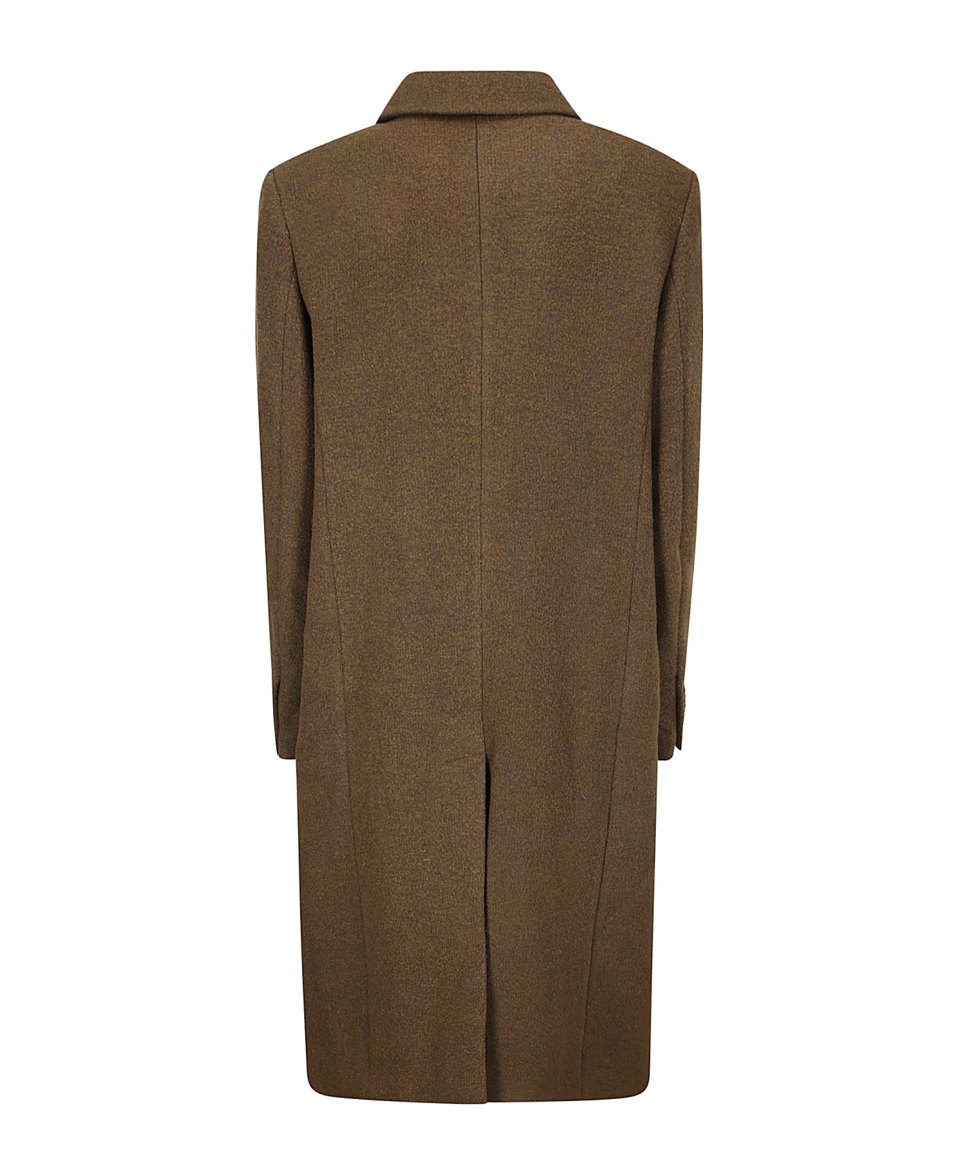 Low Classic Fluffy Wool Single Mac Coat - BROWN