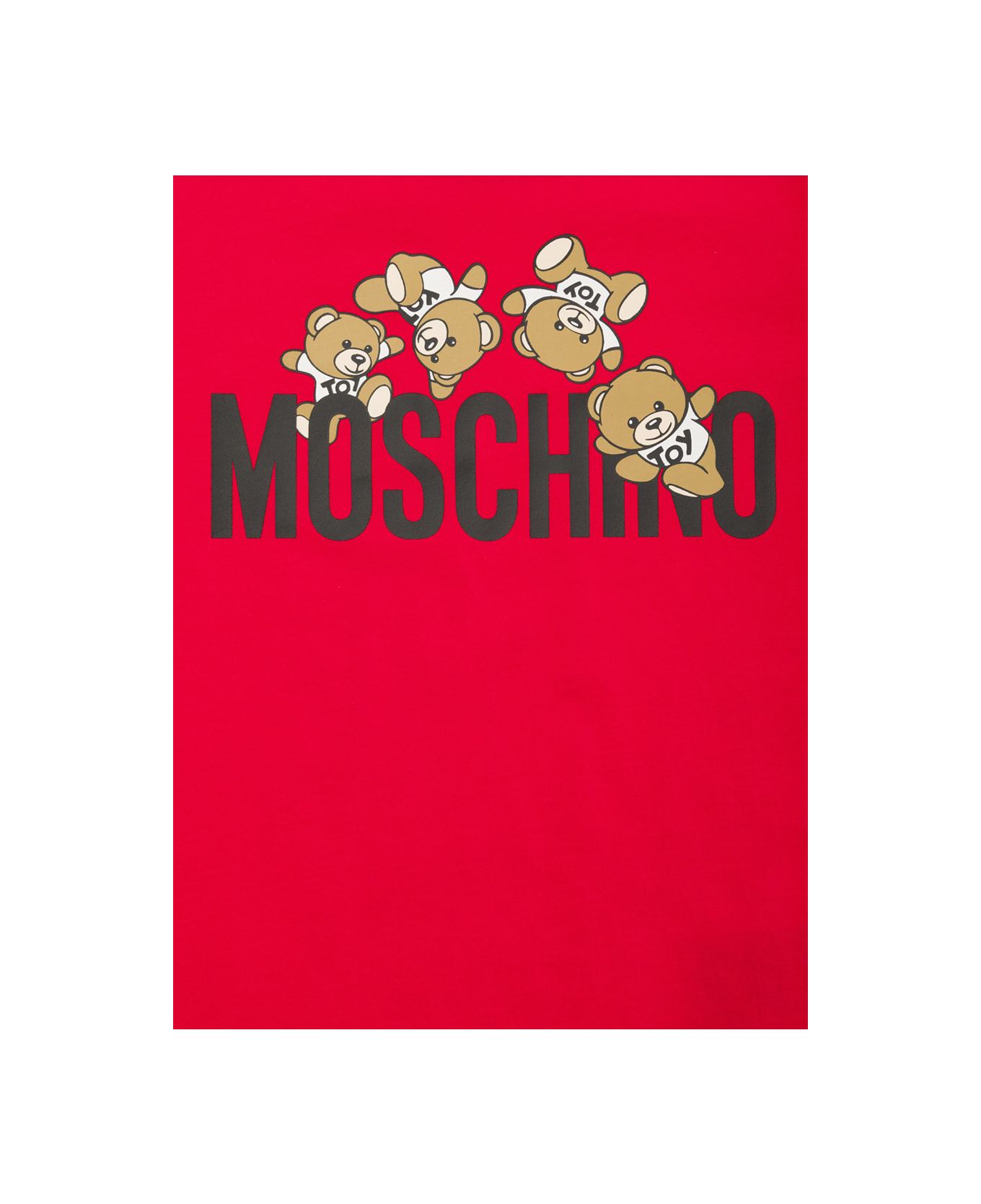 Moschino Red Crewneck T-shirt With Logo Print In Cotton Boy - RED