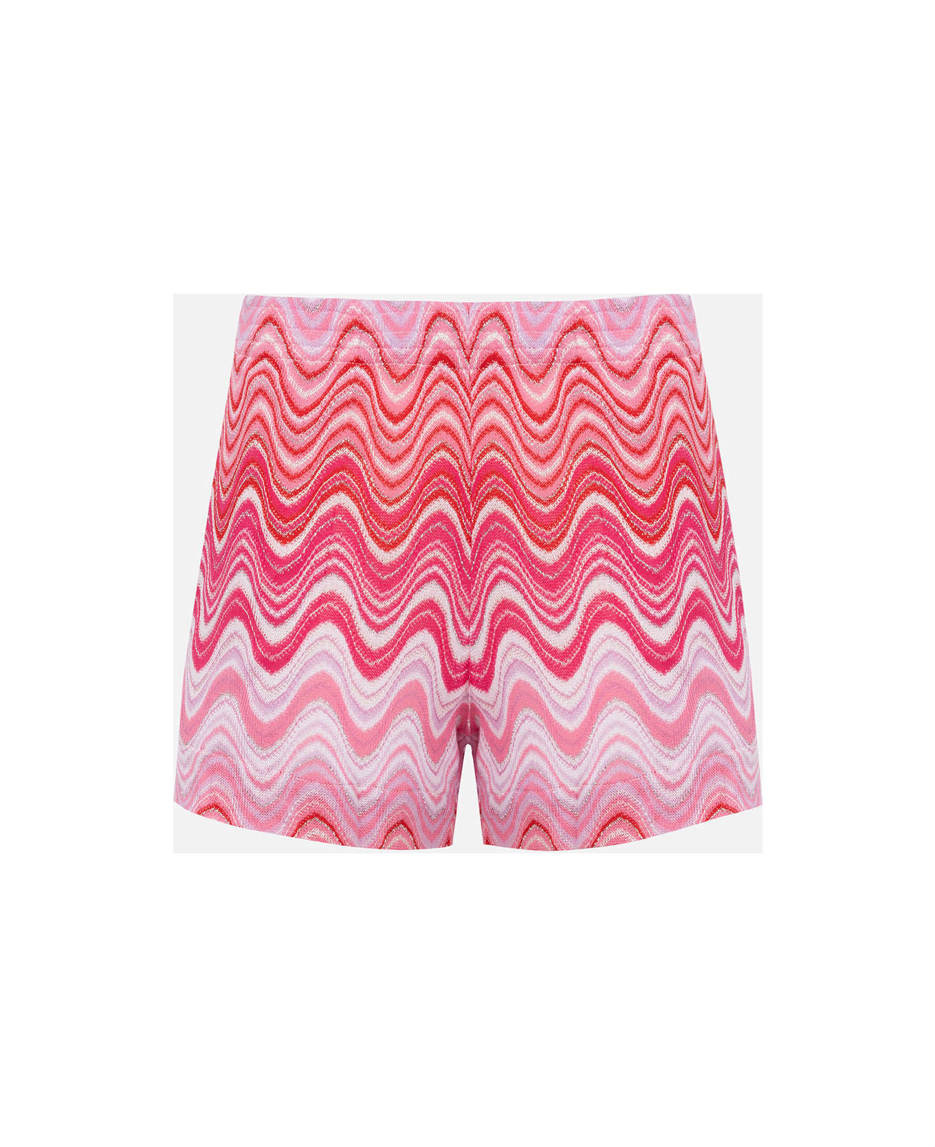 MC2 Saint Barth Woman Rachel Knit Fabric Pull Up Shorts Meave - PINK