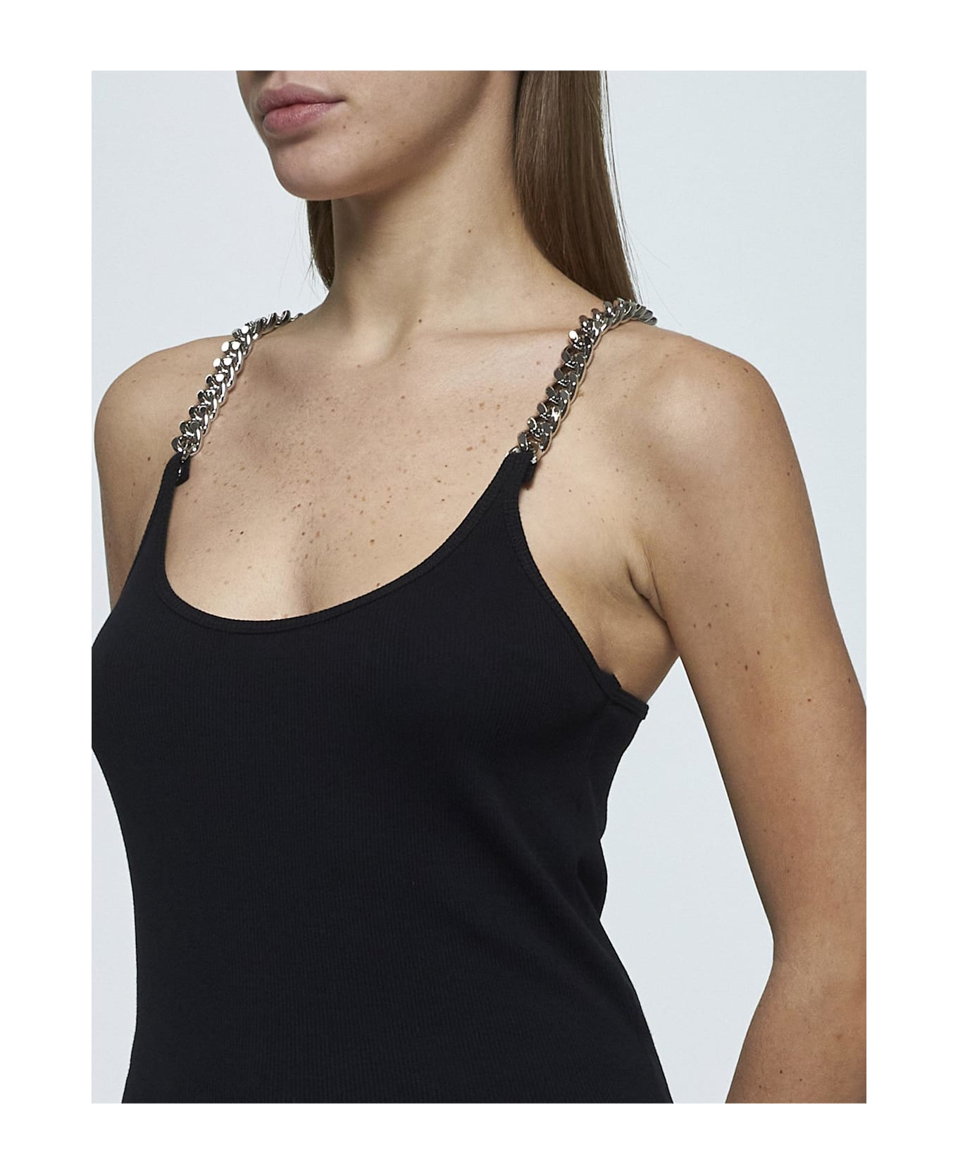 Stella McCartney Chain Straps Cotton Tank Top - Black