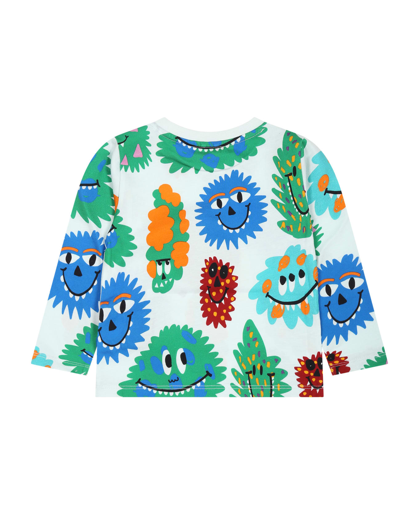 Stella McCartney Kids Light Blue T-shirt For Baby Boy With Print - White Tシャツ＆ポロシャツ