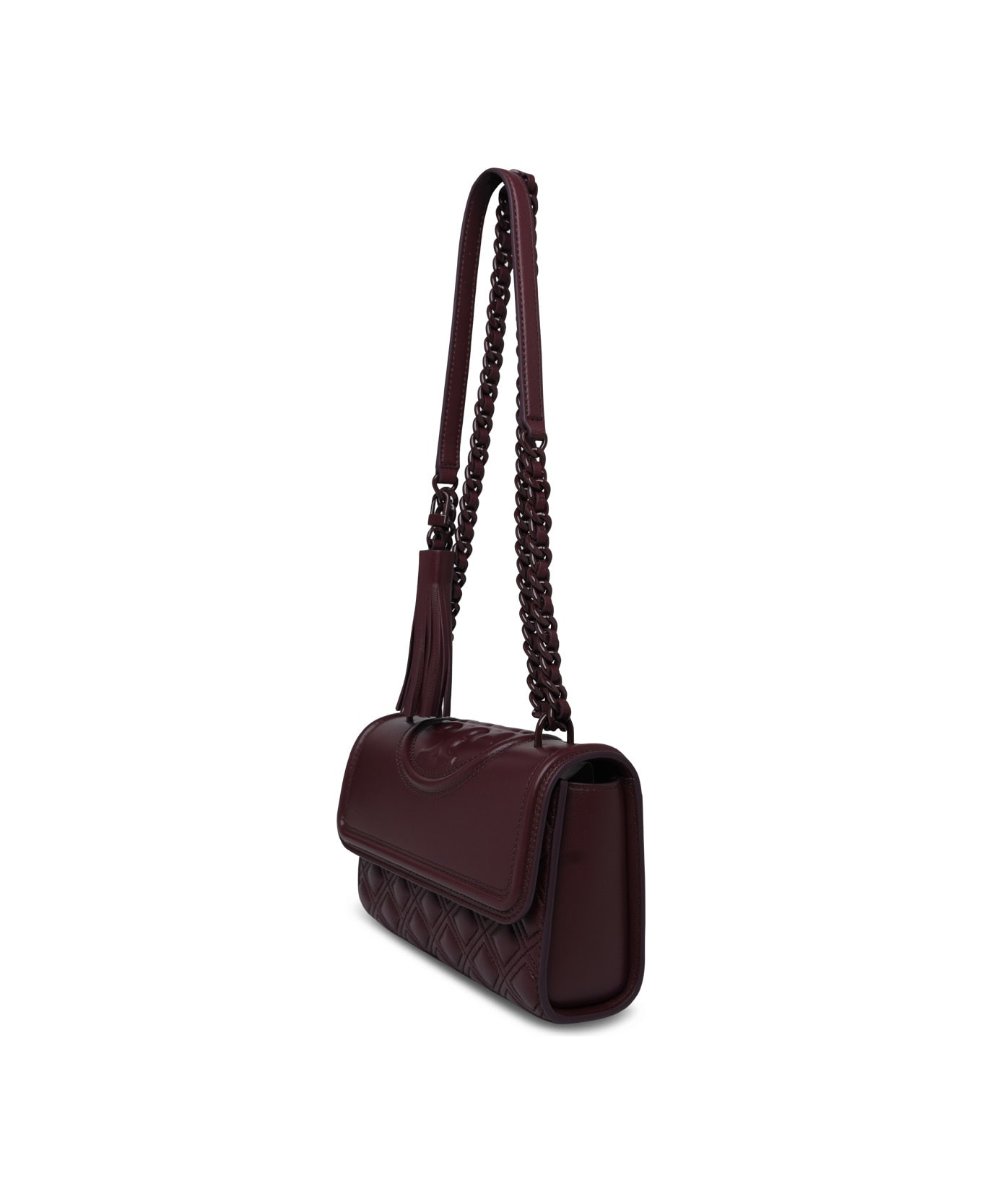 Tory Burch Fleming Leather Shoulder Bag - MUSCADINE