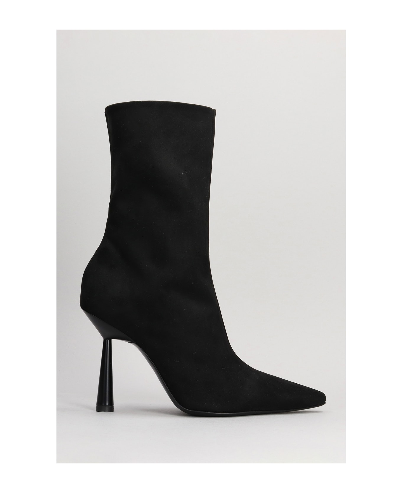 GIA BORGHINI Rhw7 High Heels Ankle Boots In Black Suede - black
