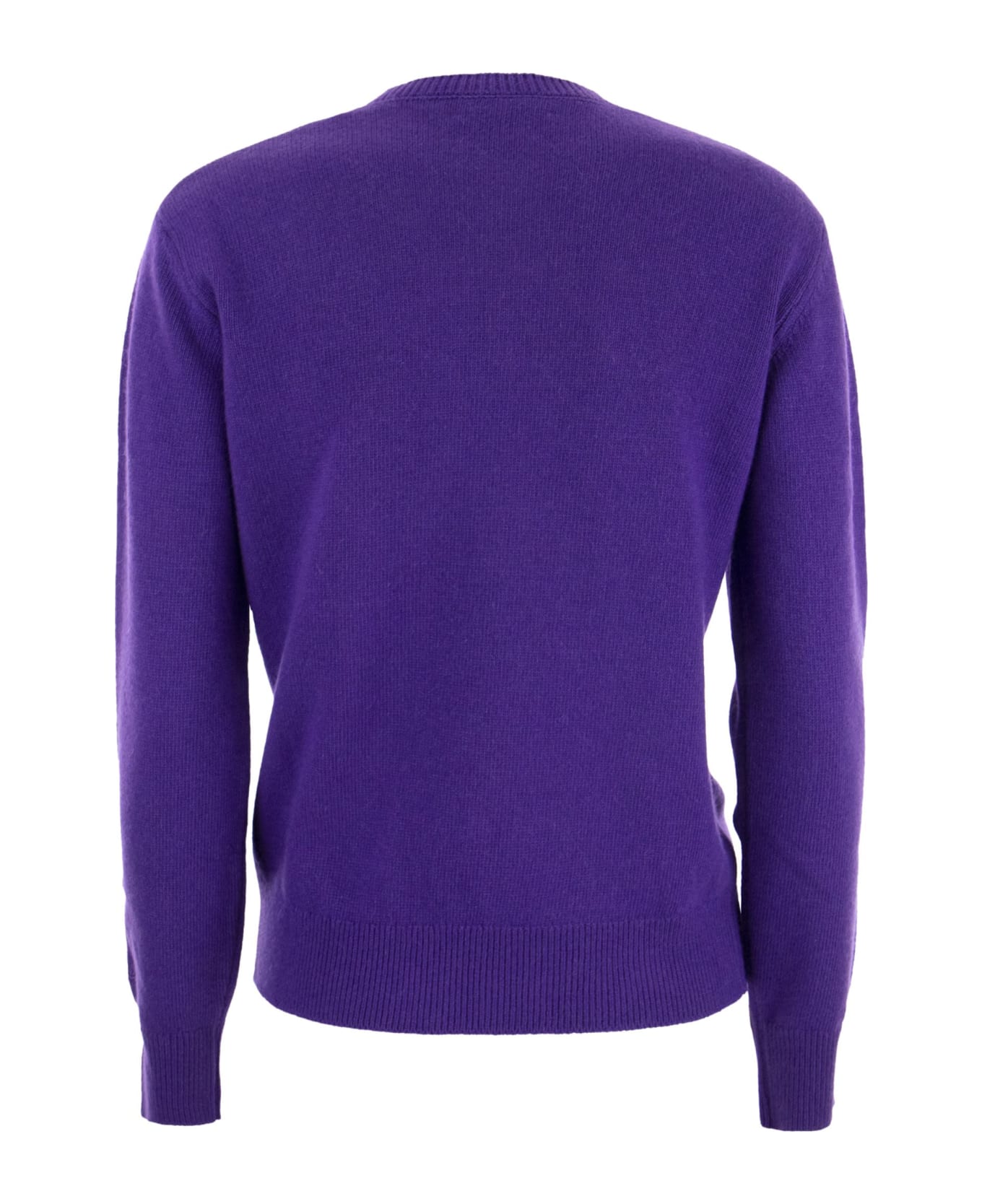 MC2 Saint Barth Wool And Cashmere Blend Jumper With Dangerous Embroidery - Purple