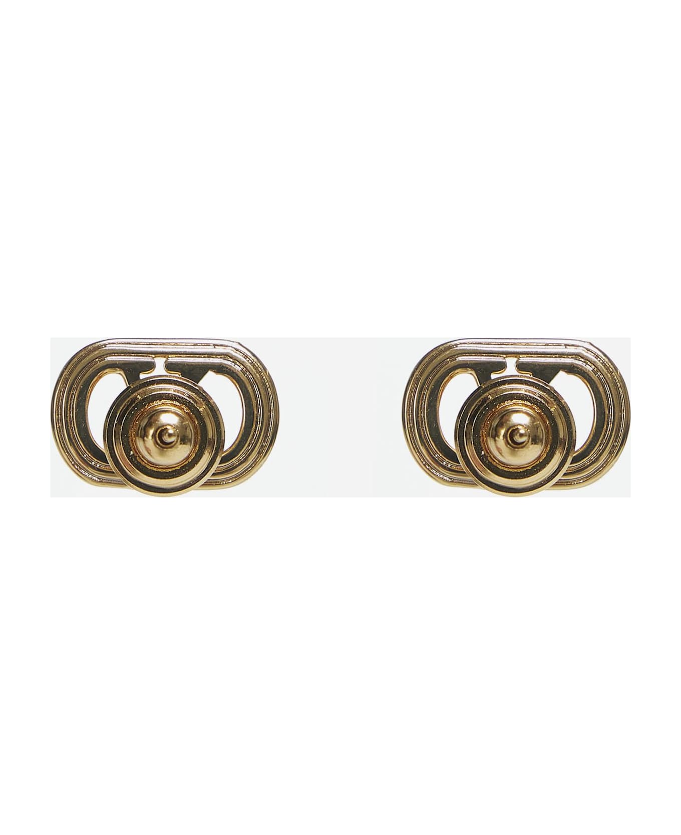 Valentino Garavani Gold Metal Ovalette Earrings - Golden