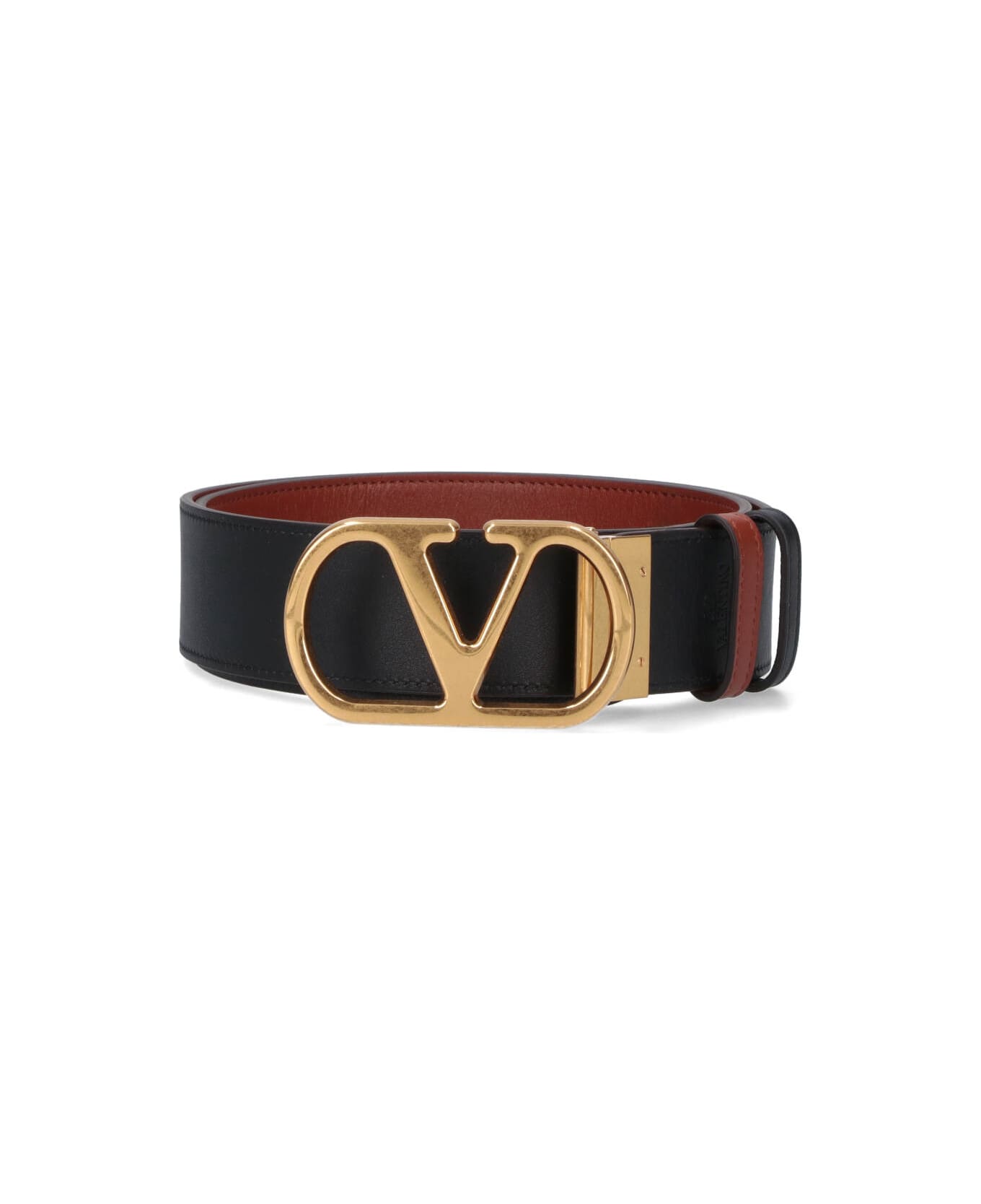 Valentino Garavani "vlogo Signature" Reversible Belt - Brown