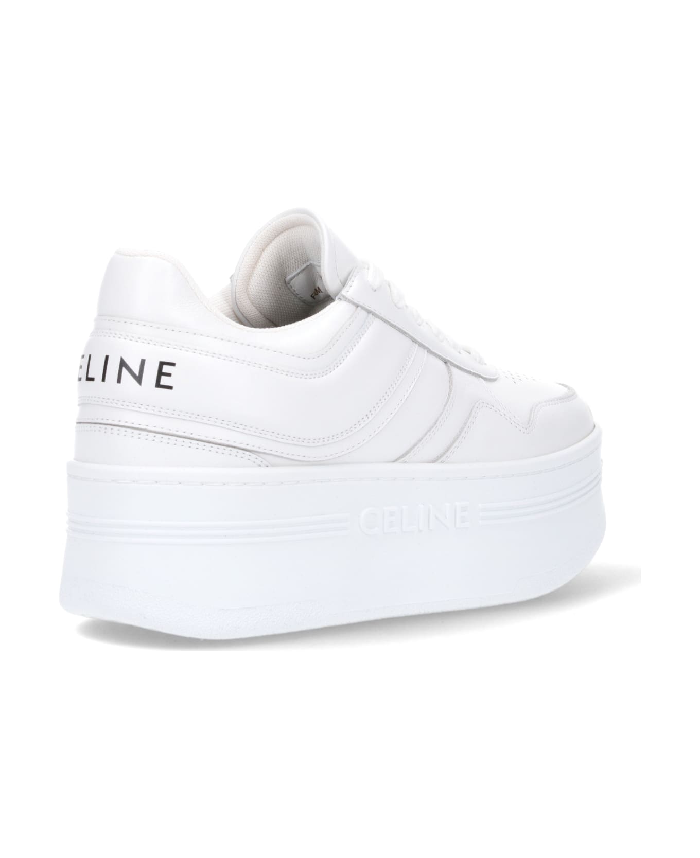 Celine Logo Platform Sneakers - White