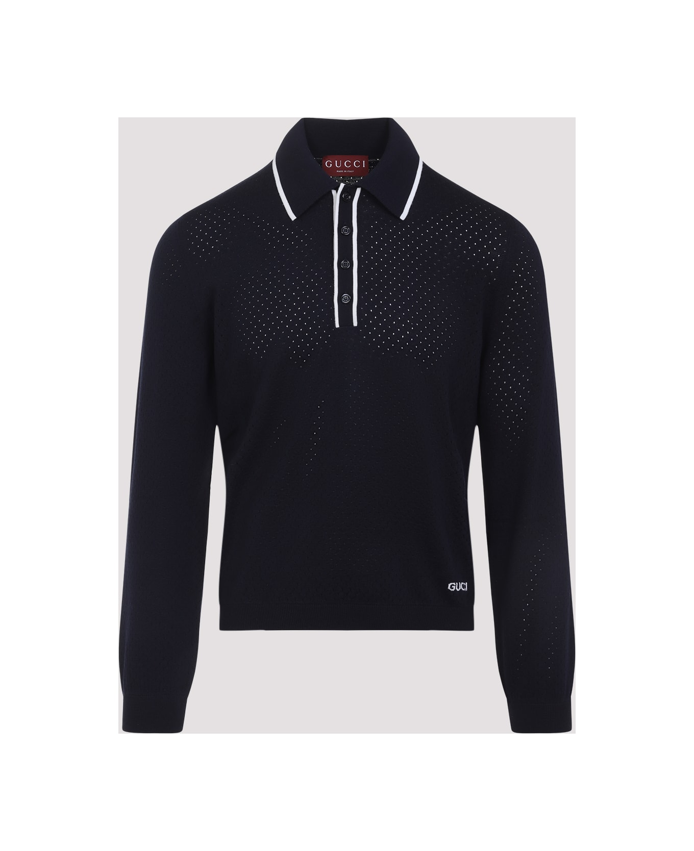 Gucci Long Sleeves Polo - Ink Ivory