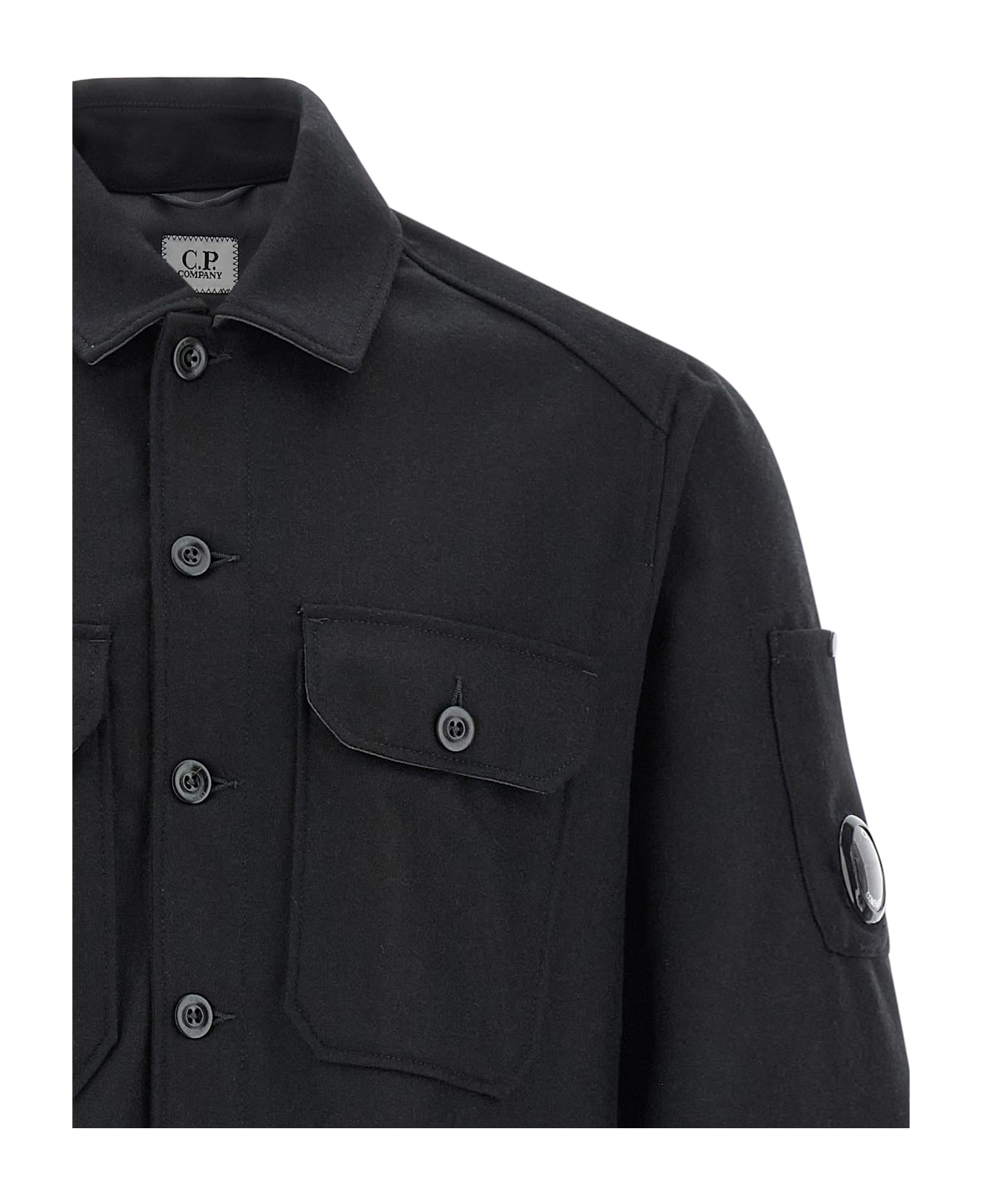 C.P. Company Wool Overshirt - BLACK