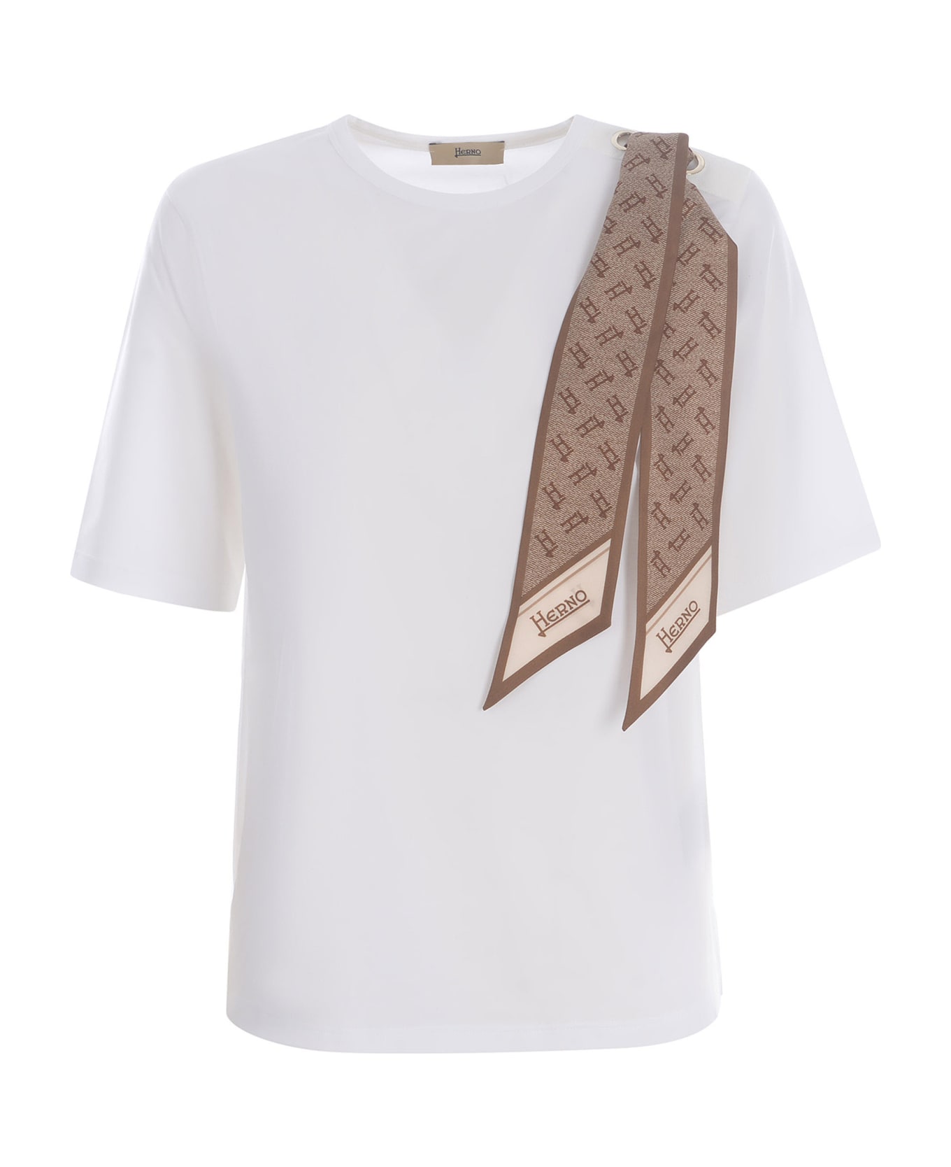 Herno T-shirt Herno 'foulard' Made Of Cotton Jersey - Bianco