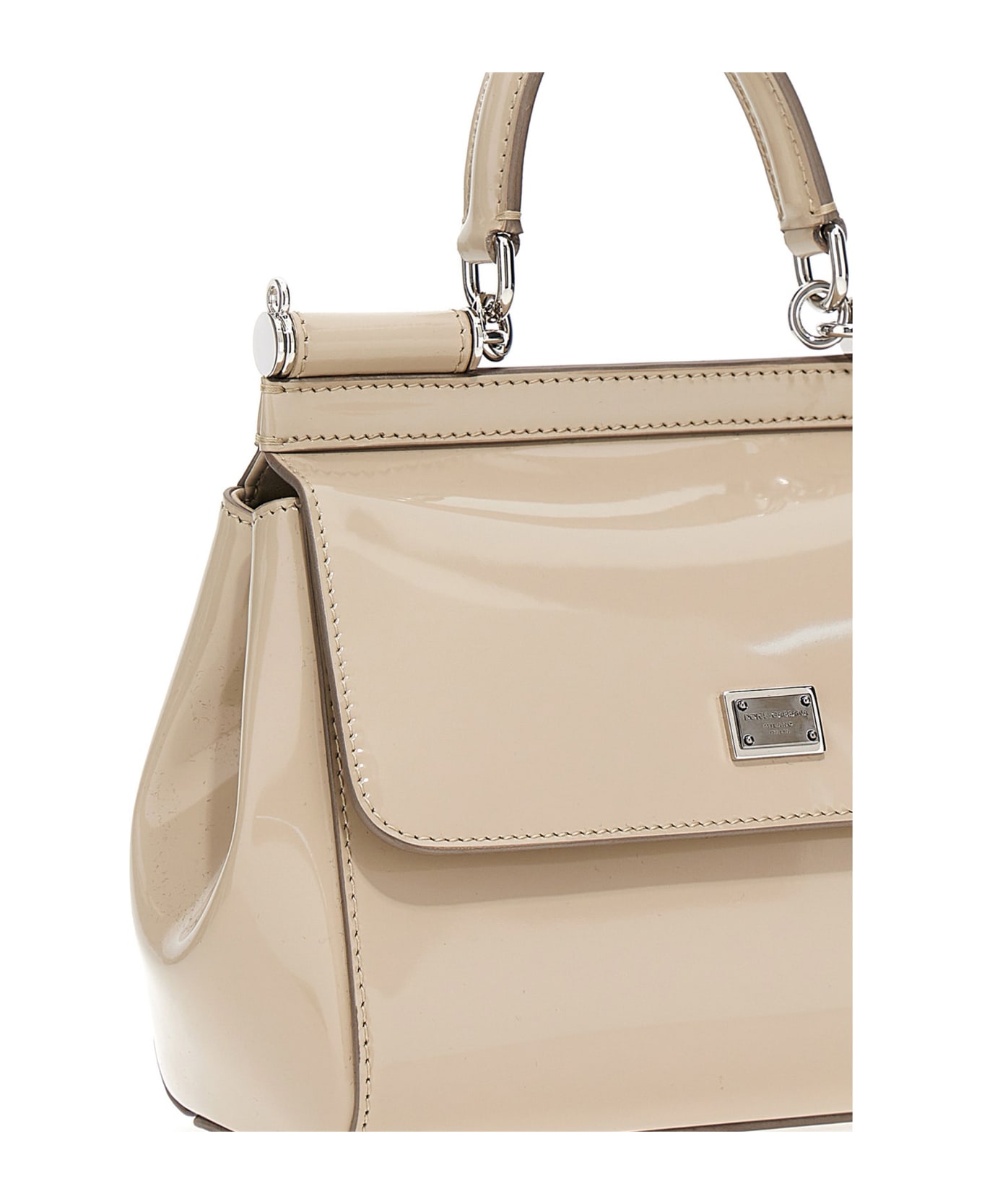 Dolce & Gabbana Logo Leather Handbag - Beige トートバッグ