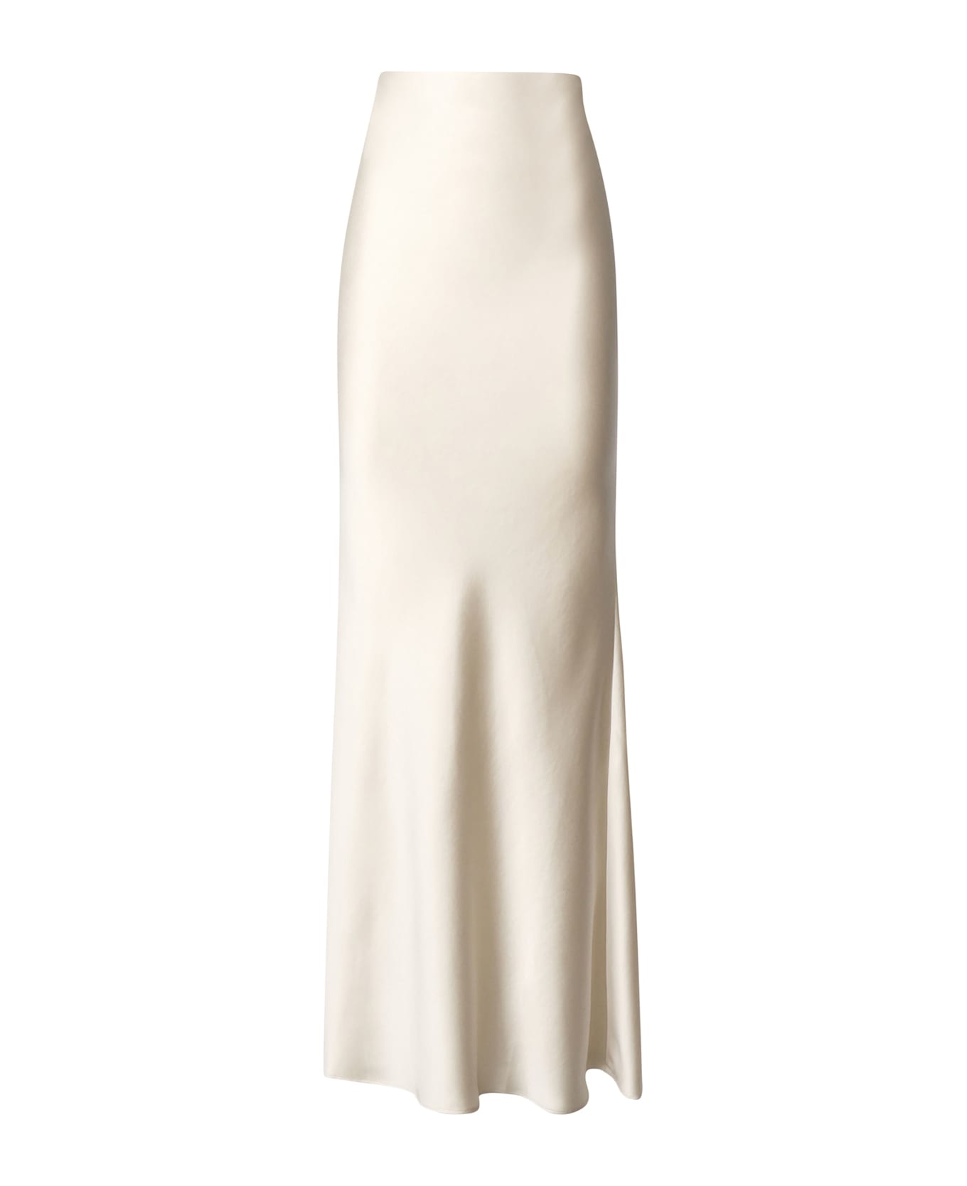 The Andamane Long Satin Skirt - White
