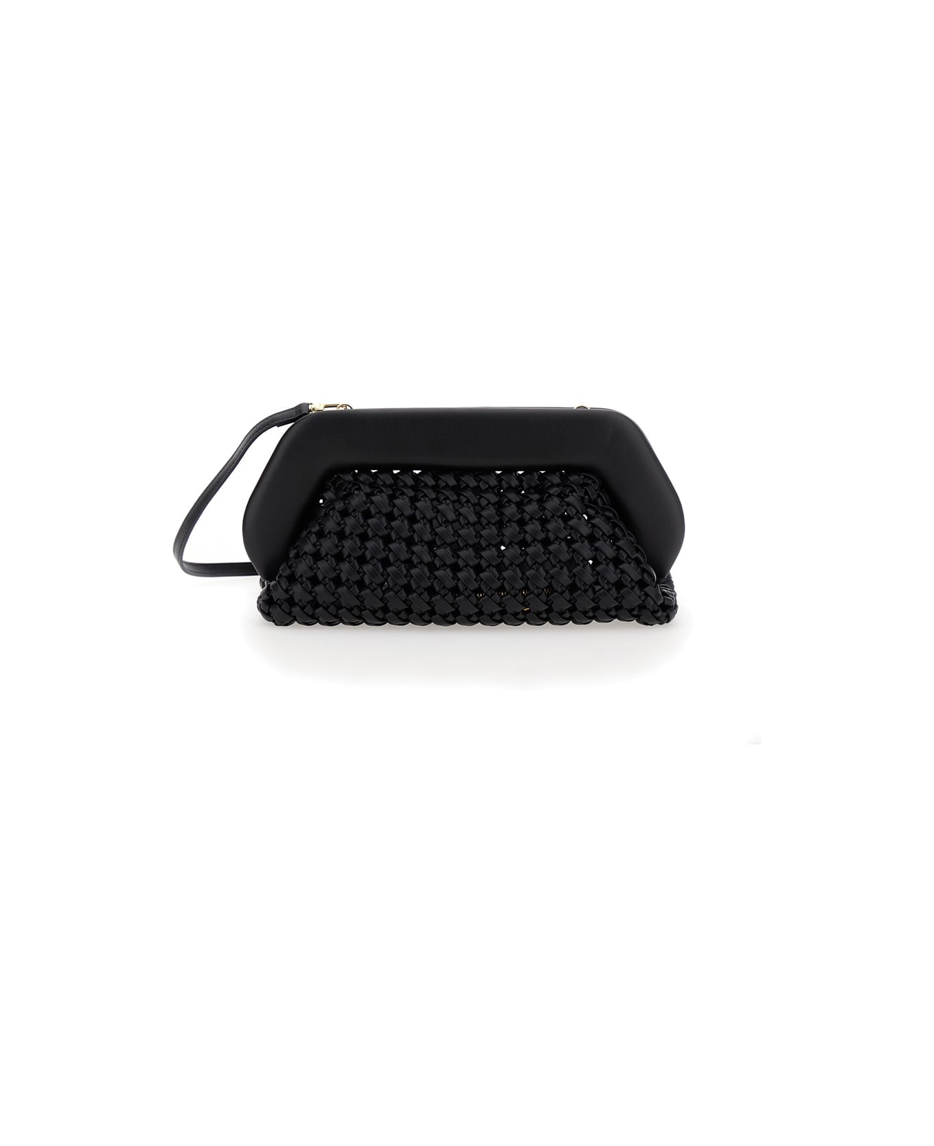 THEMOIRè 'bios Knots' Black Clutch Bag With Braided Design In Eco Leather Woman - Black クラッチバッグ