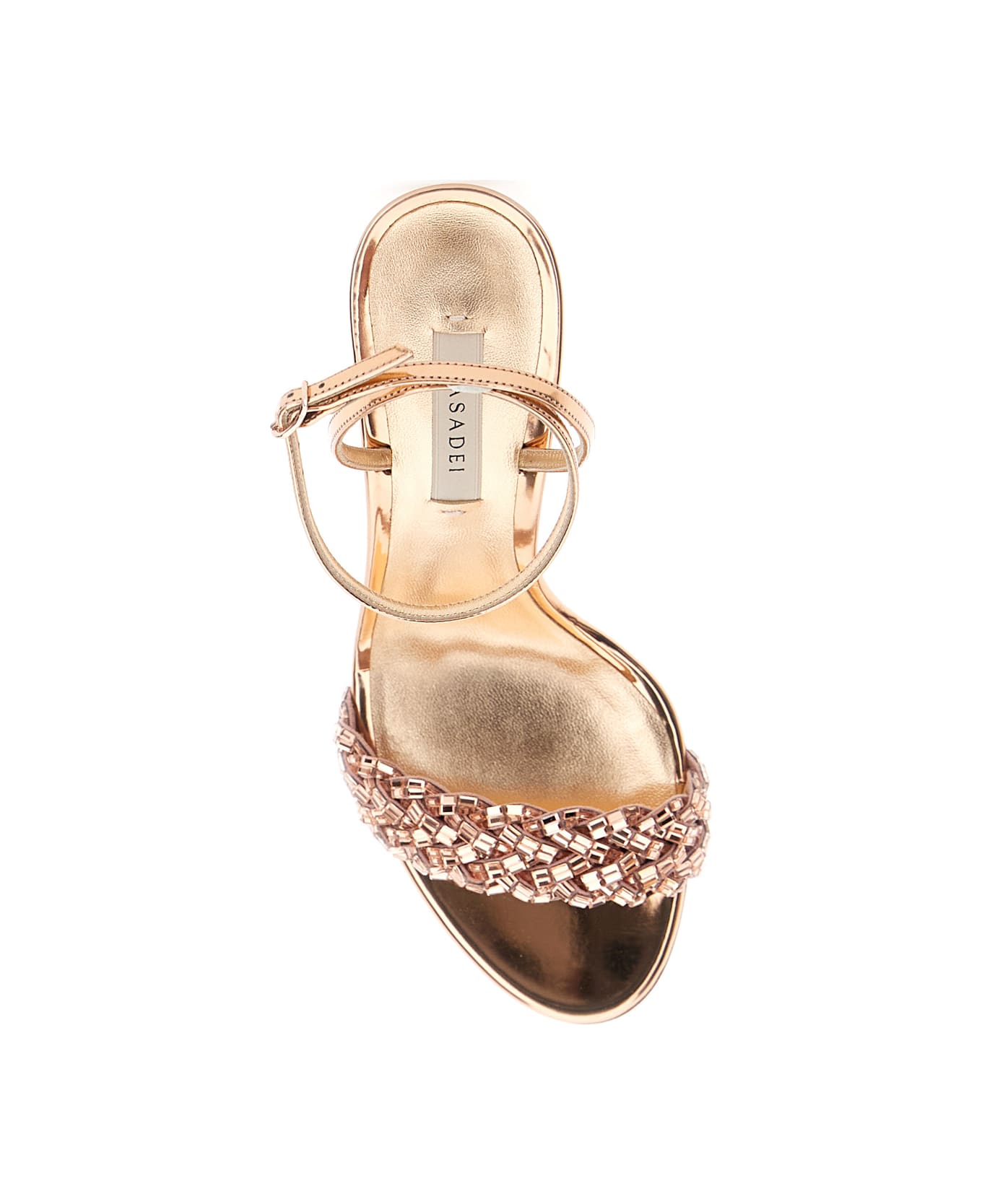 Casadei 'starlink' Pink Sandals With High Stiletto Heel And Braided Embellishment In Ecoleather Woman - Pink