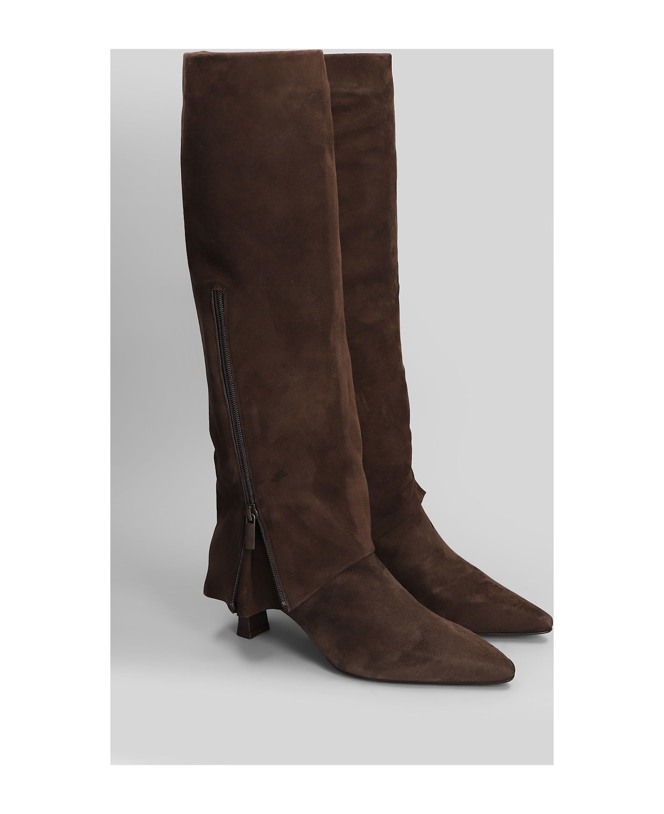 The Seller High Heels Boots In Dark Brown Suede - dark brown