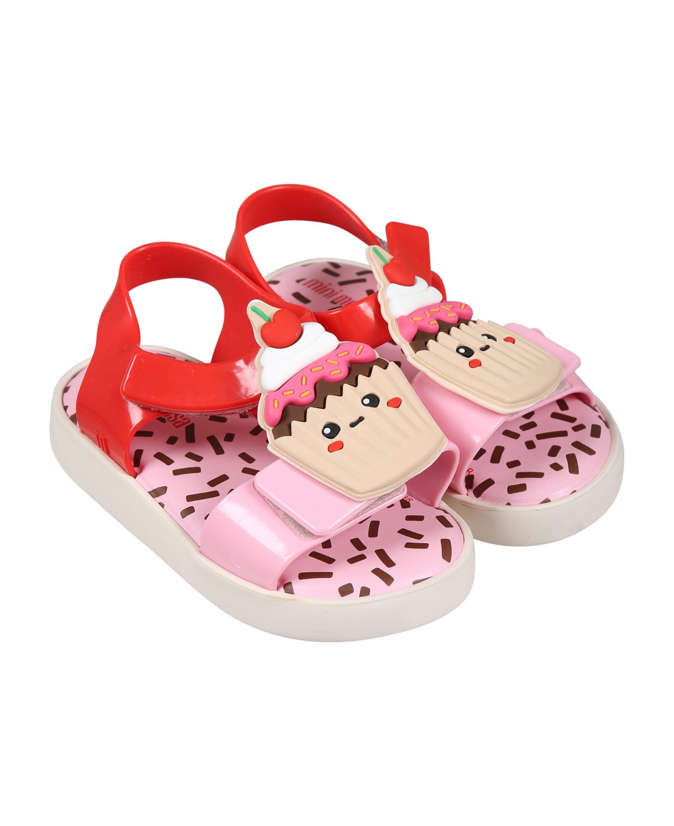 Melissa Multicolor Sandals For Girl With Cupcake And Logo - Multicolor