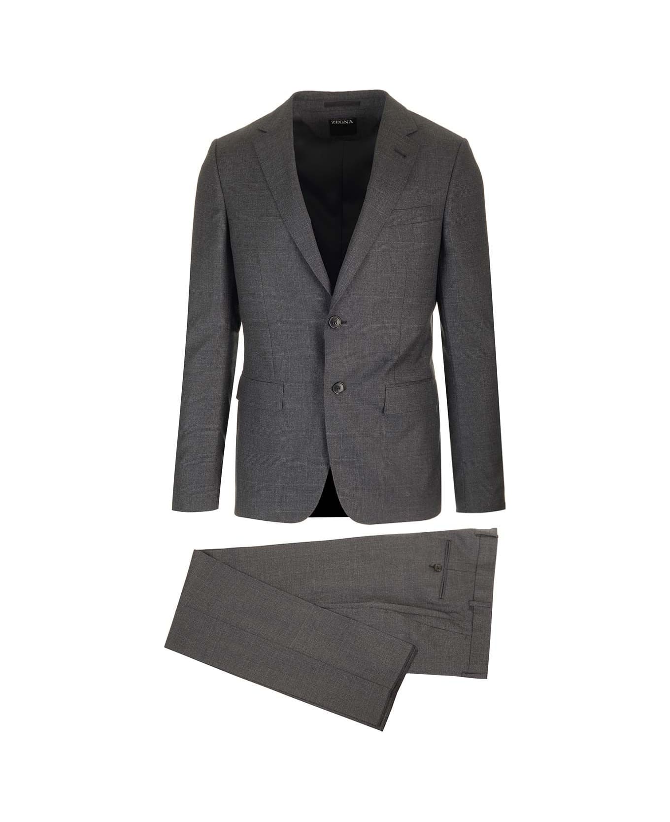 Zegna Grey Galles Pure Wool Tailored Suit - Grey