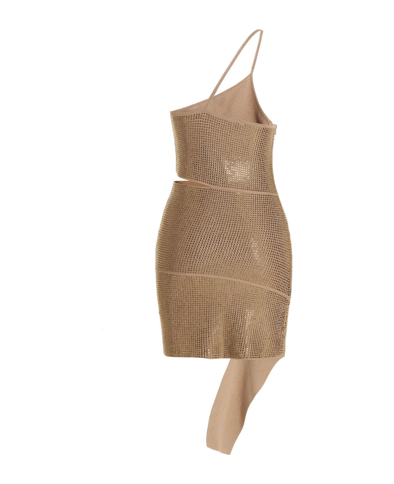 ANDREĀDAMO One-shoulder Sequin Dress - NEUTRALS