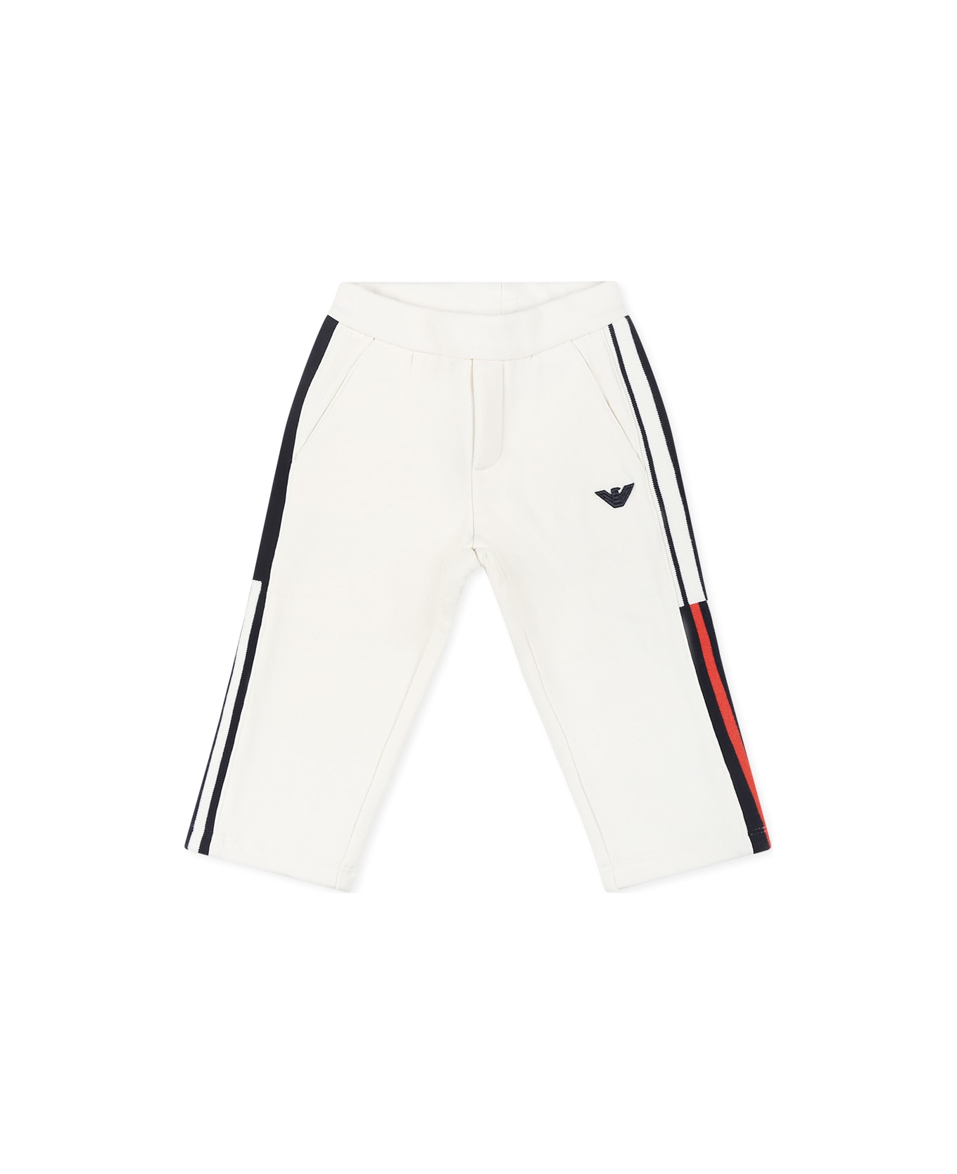 Emporio Armani Beige Trousers For Baby Boy With Eagle - Beige