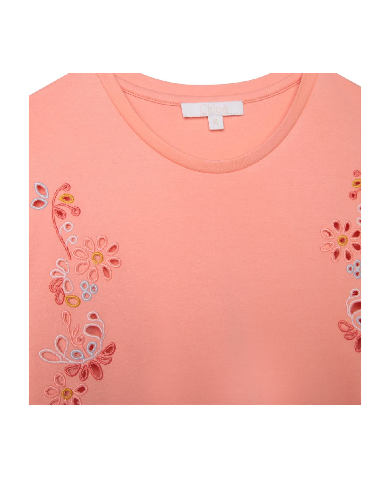 Chloé Broderie Anglaise Lace T-shirt - C Albicocca
