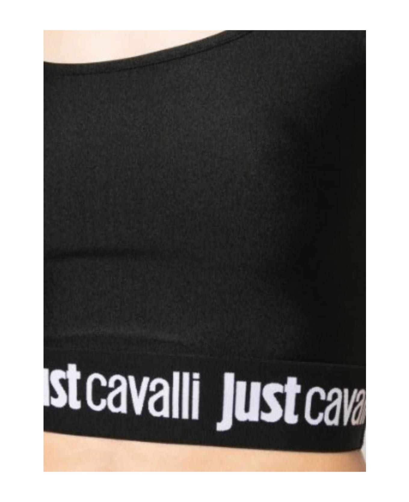 Just Cavalli Crop Top. - Black
