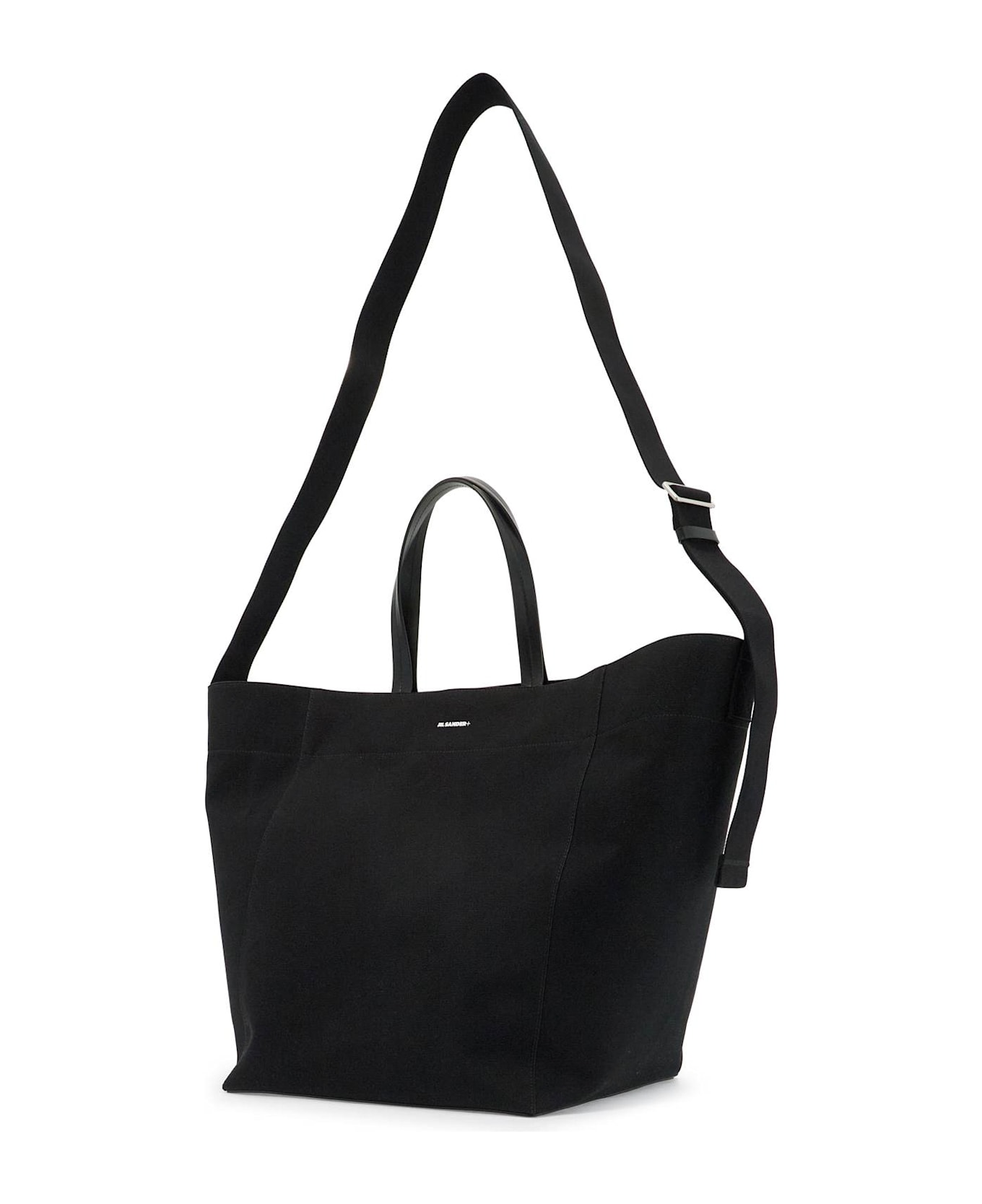 Jil Sander Utility Tote Bag - PITCH BLACK/RAW COTTON (Black)