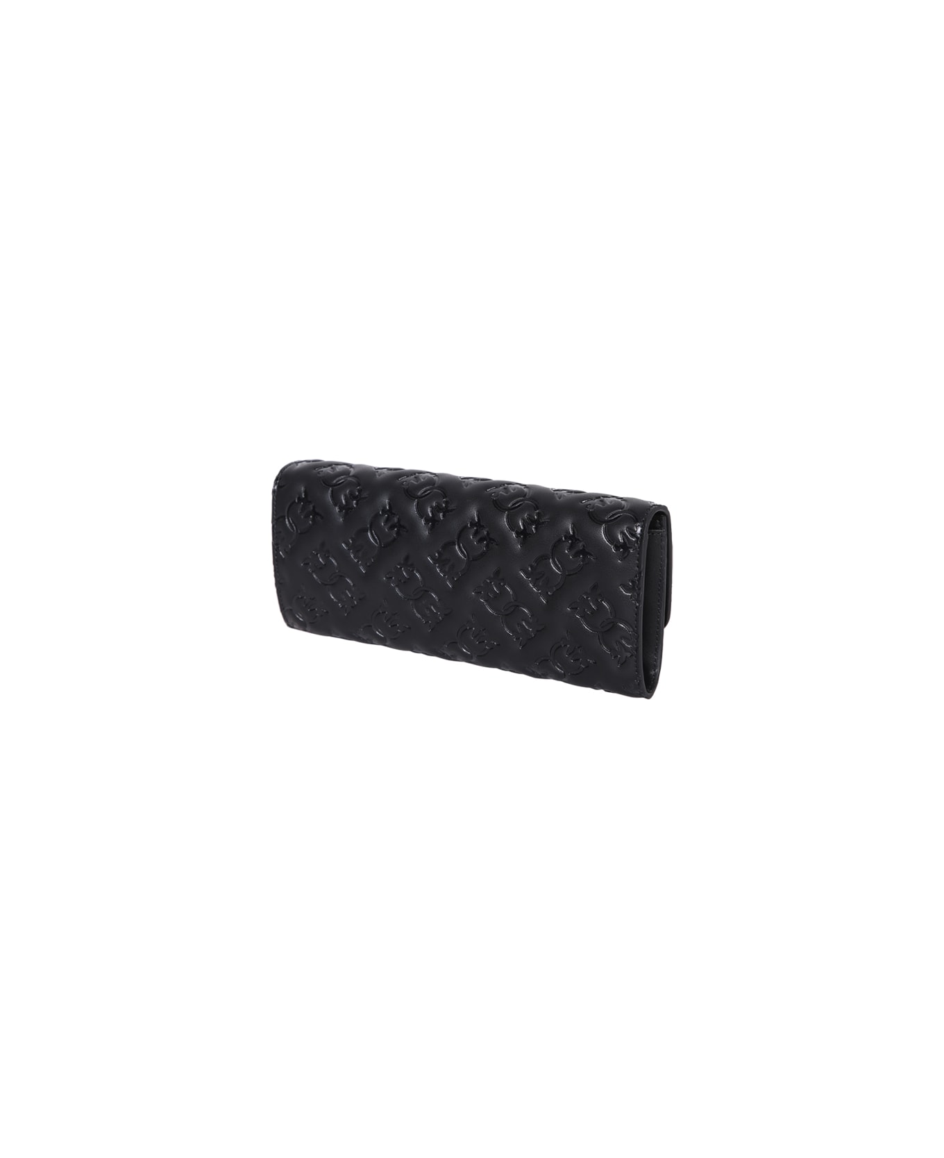 Pinko Love Tiny Birds Imprime Black Gold Wallet - Q Nero Antique Gold