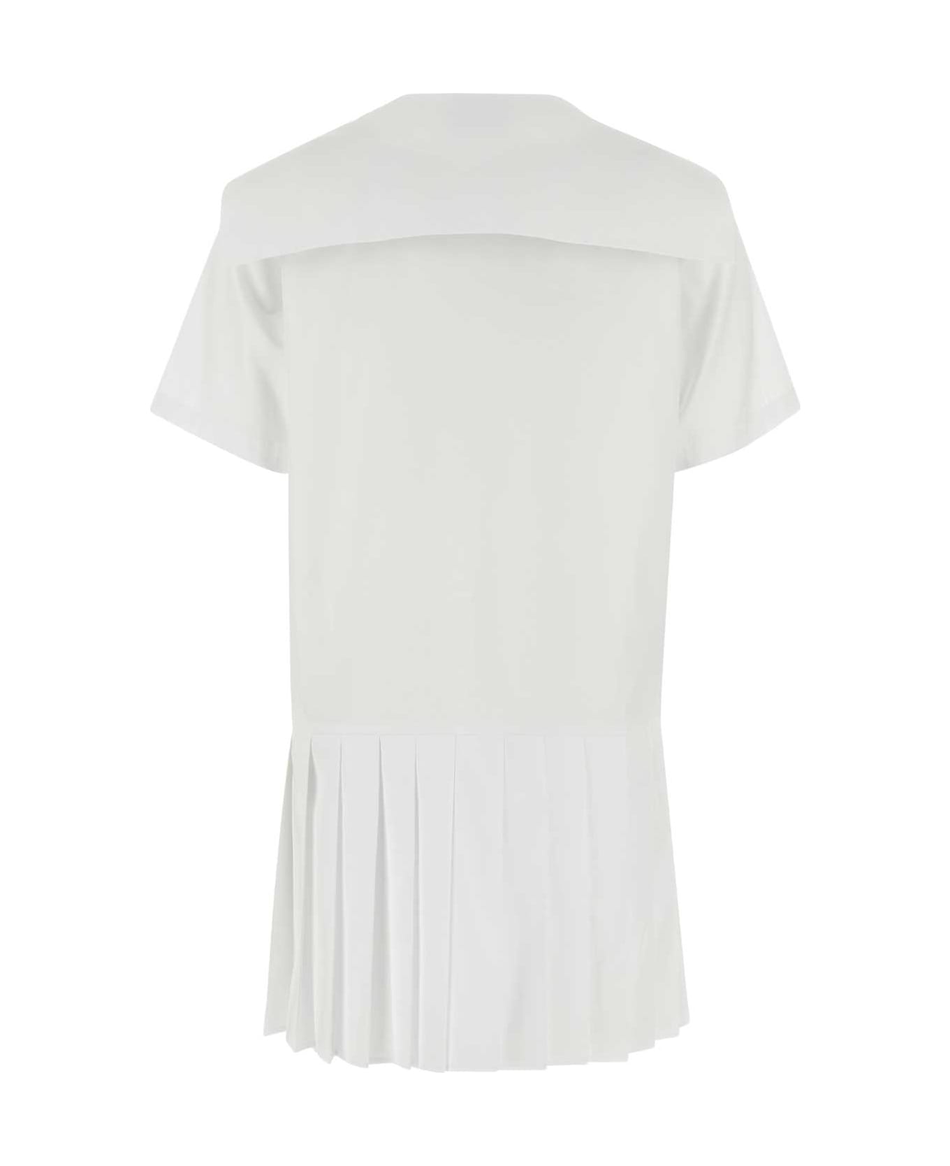 Miu Miu White Poplin Dress - BIANCO