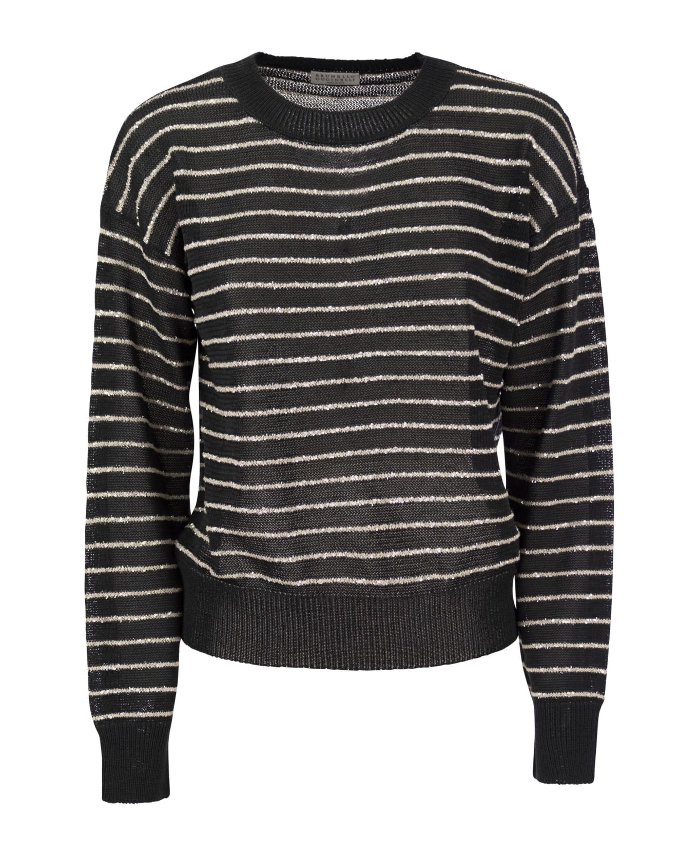 Brunello Cucinelli Sequin Striped Sweater - Grey