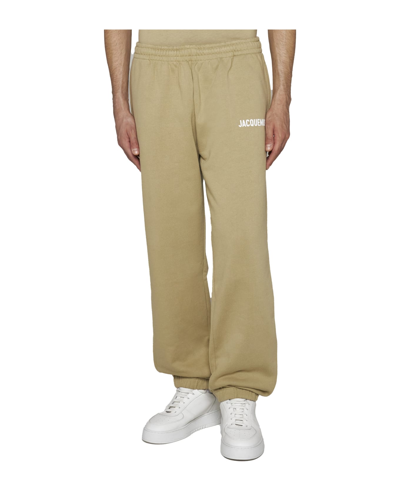 Jacquemus Logo Cotton Jogging Trousers - Light khaki
